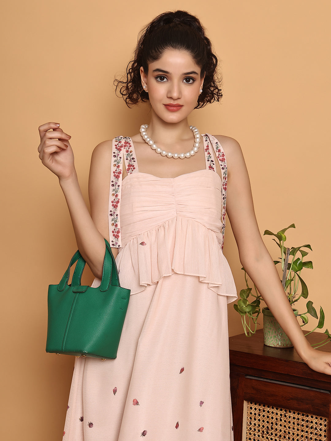 Floral Border Print Midi Dress