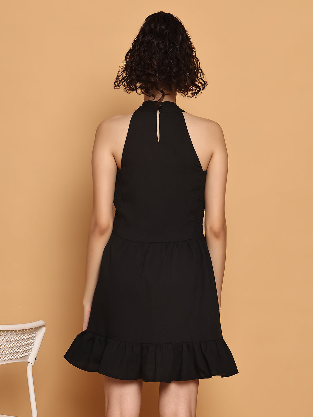 Black Dress With Contrast White Lace