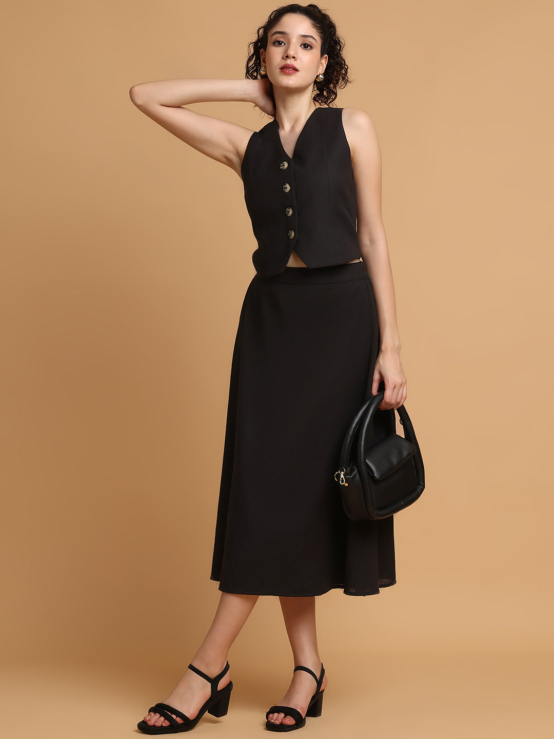 Black waist-coat with skirt