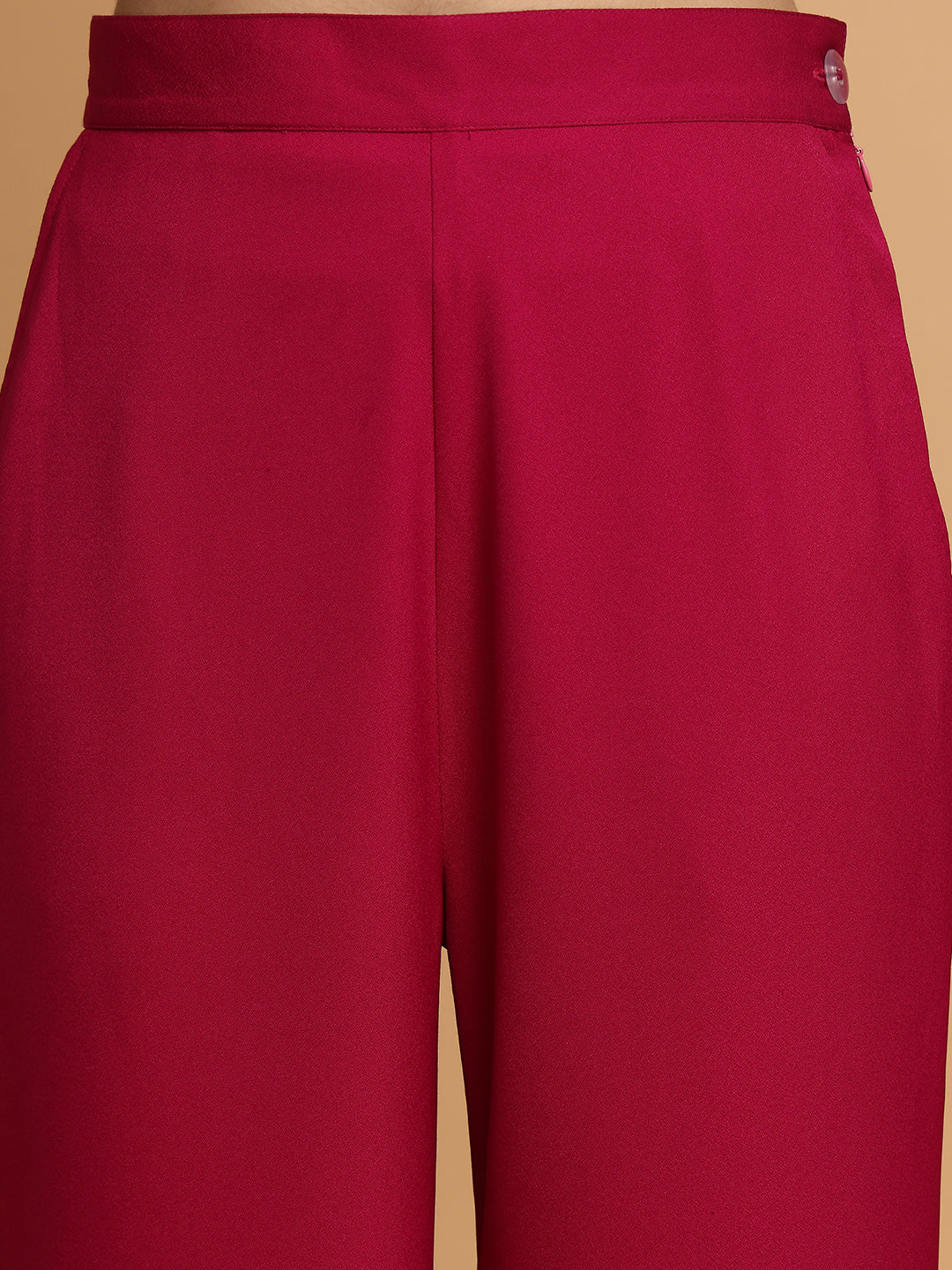 Purplish Pink Tube Top With Trousers