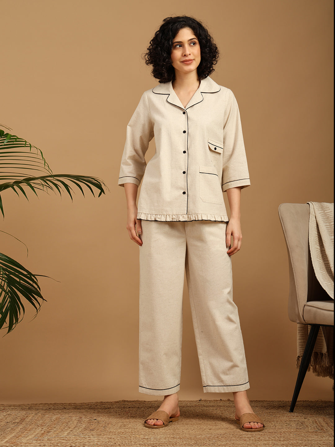 Beige Classic Nightwear