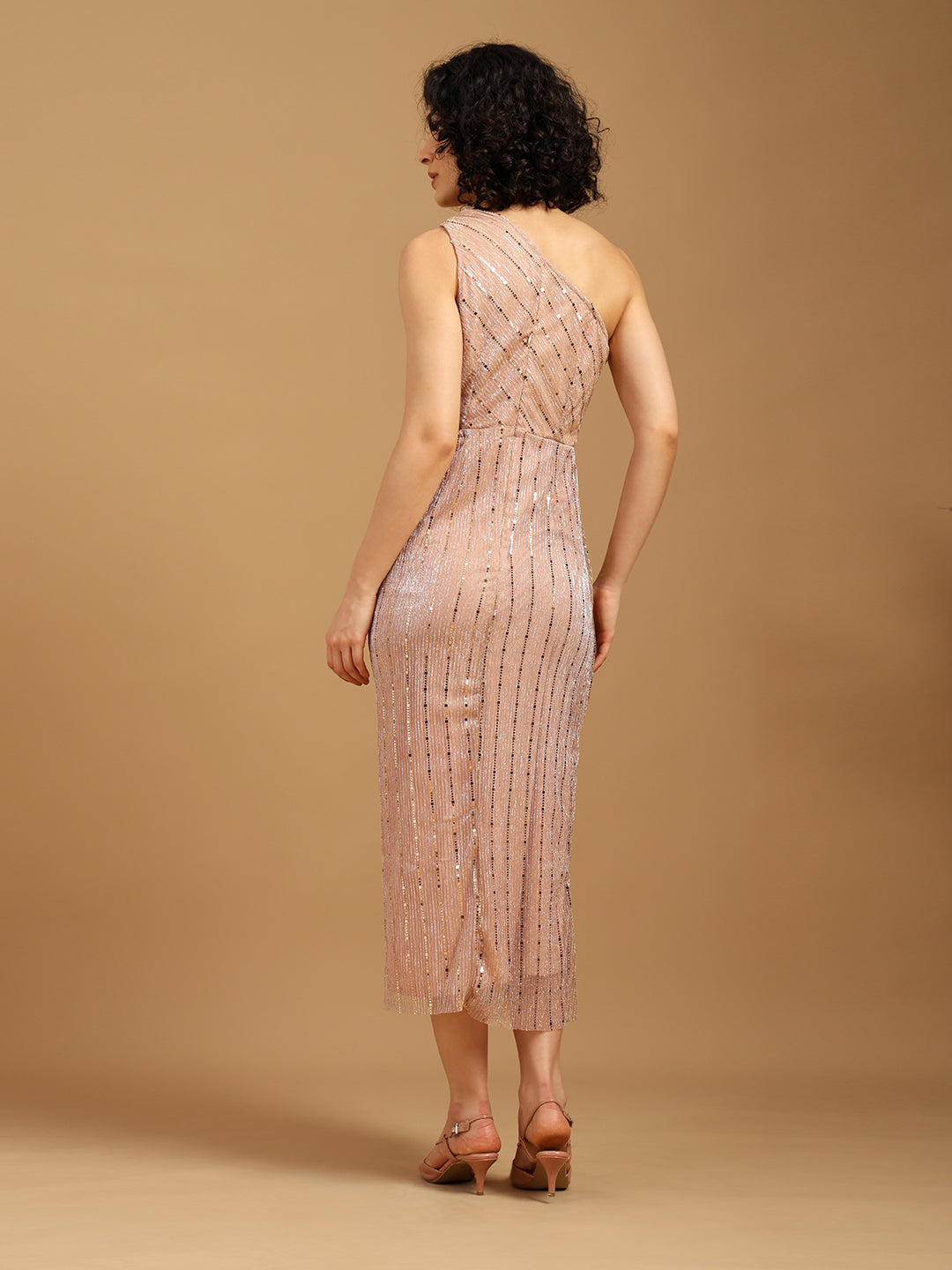 Rose Gold One-shoulder Dress