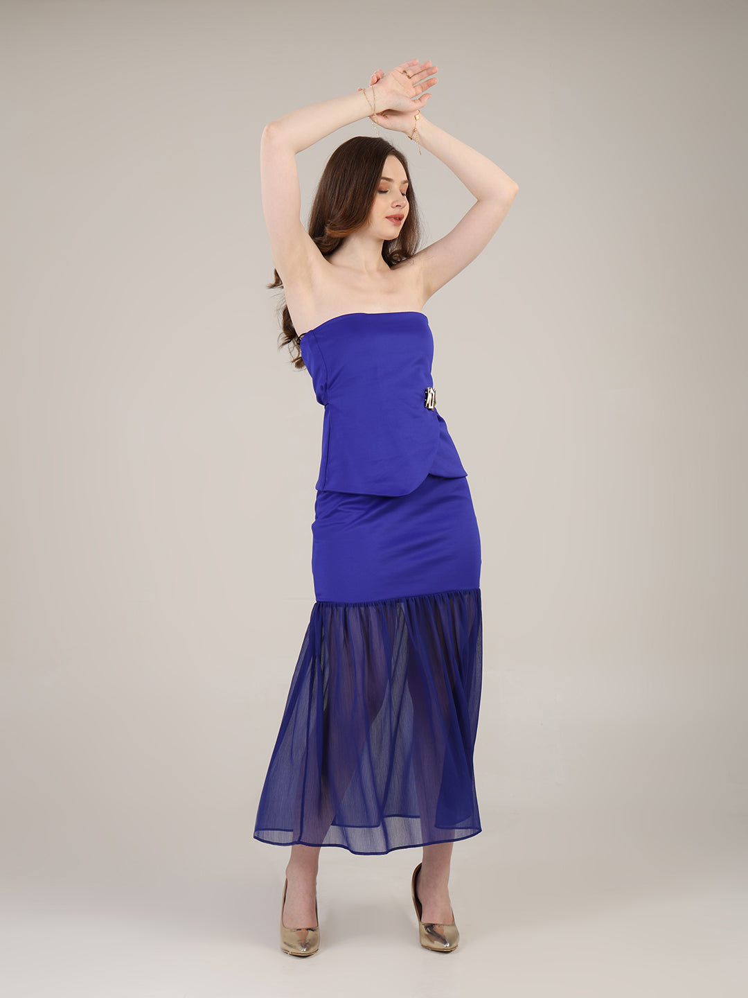 Dazzling blue Skirt Set