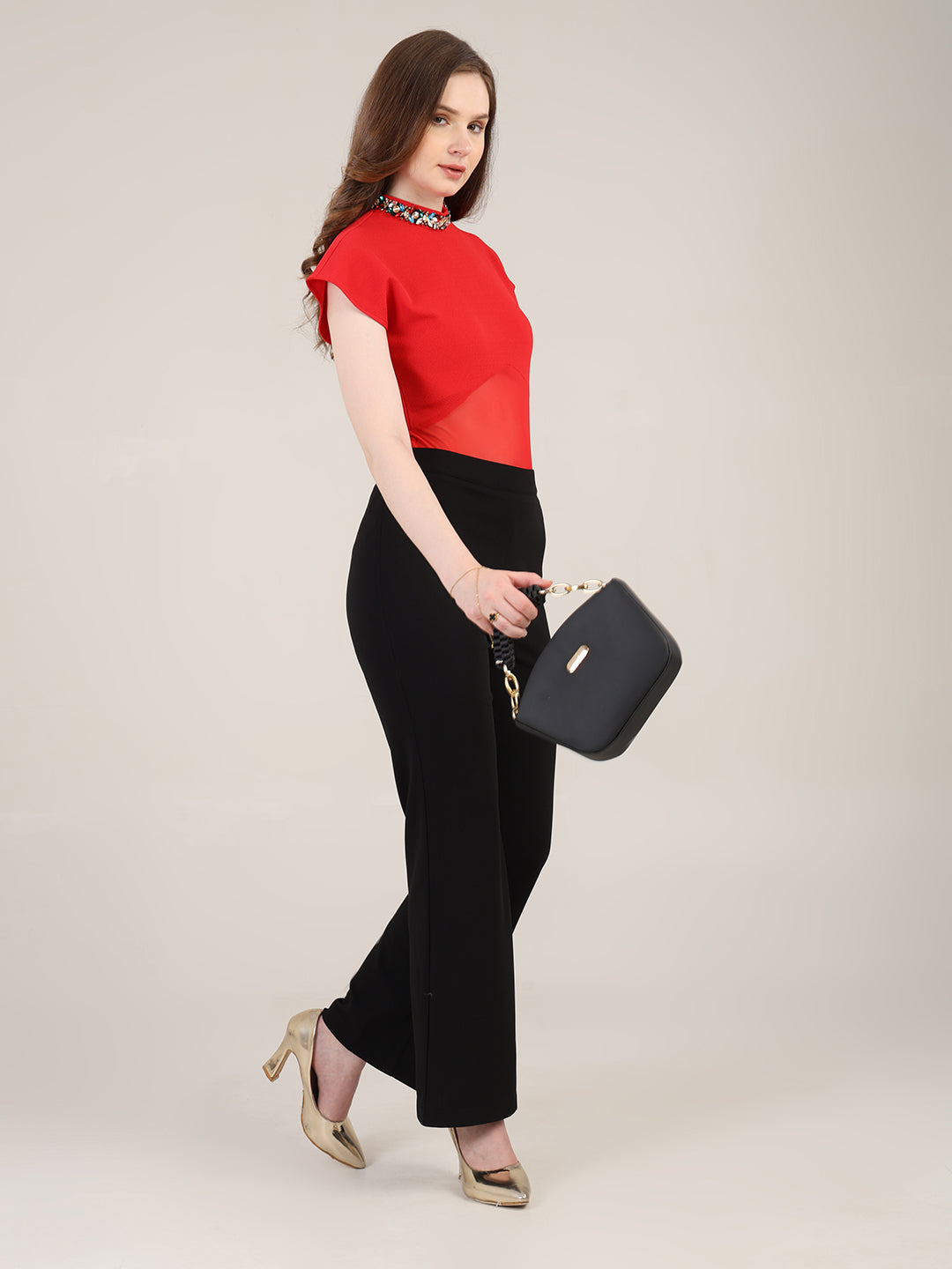 Red Party Ready Bodysuit Top