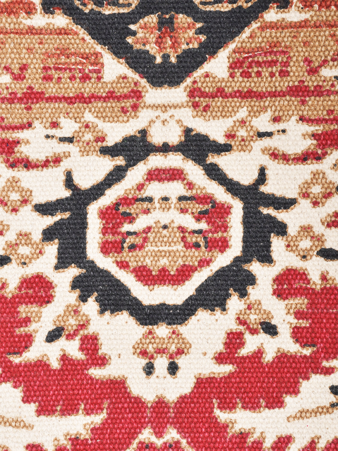 Blanc9 Jodhpur Rusty Red 4'x5.5' Printed Cotton Carpet