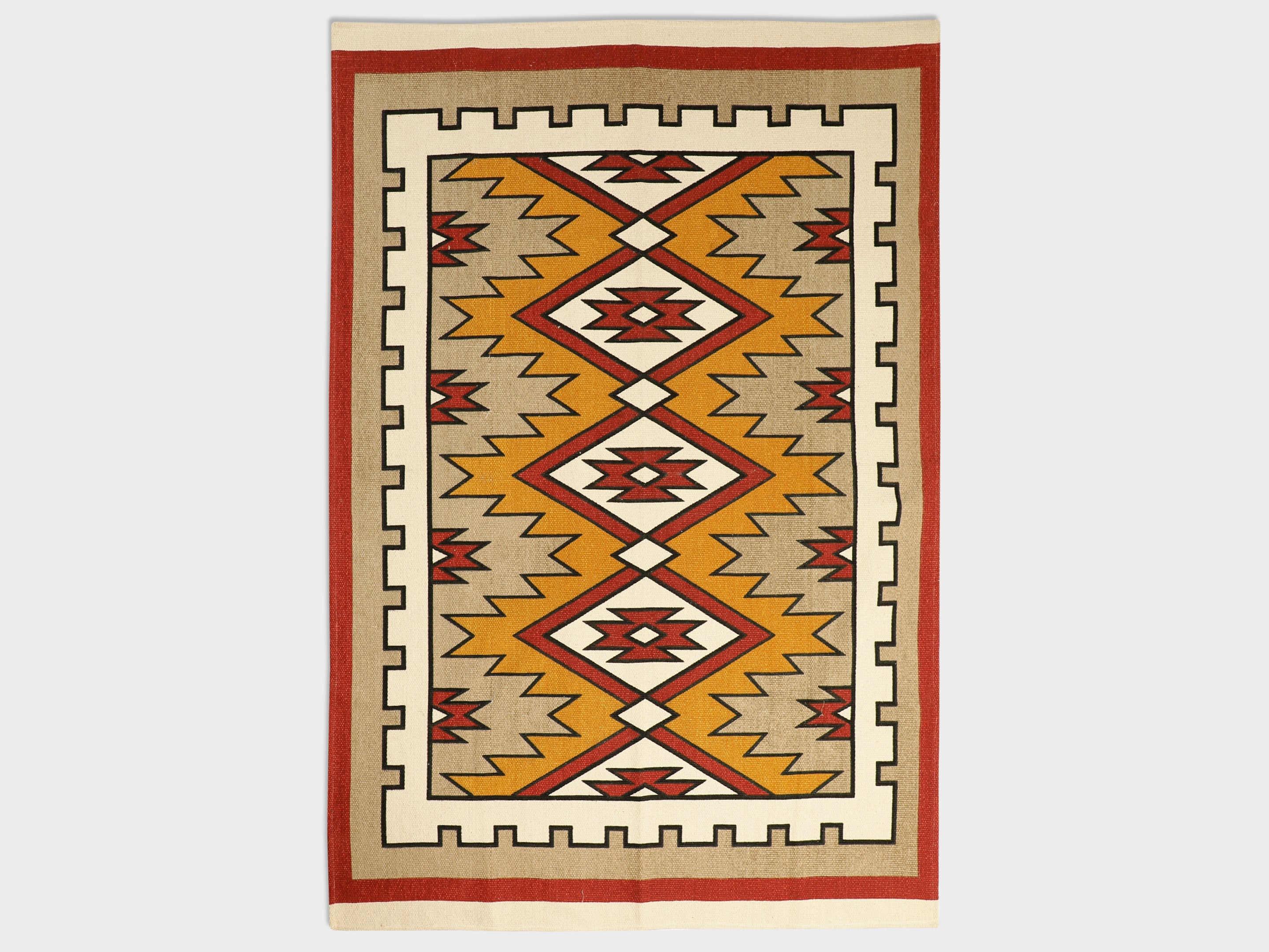 Blanc9 Kilim Printed "4x5.5" ft. Cotton Carpet
