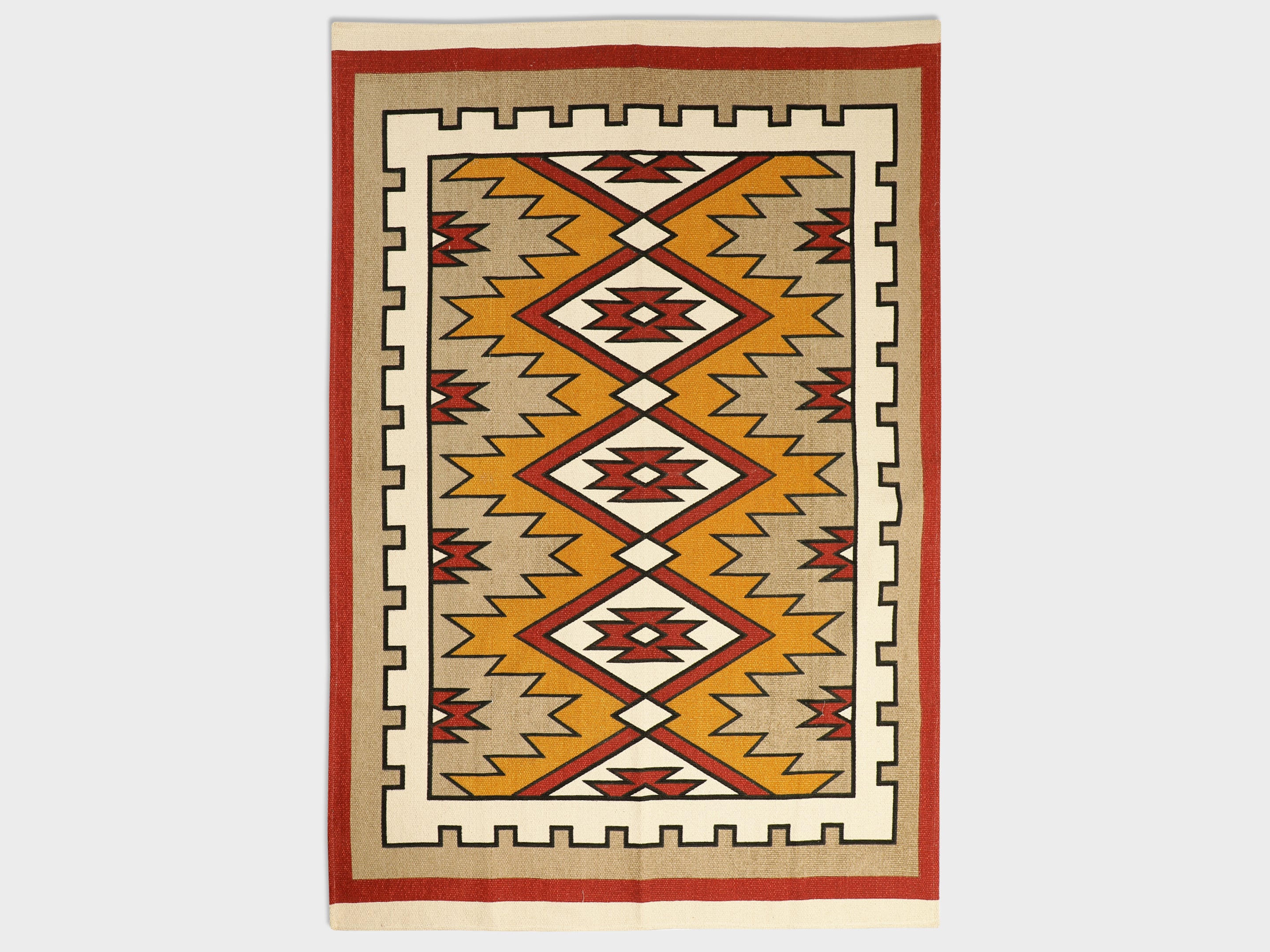 Blanc9 Kilim Printed "4x5.5" ft. Cotton Carpet