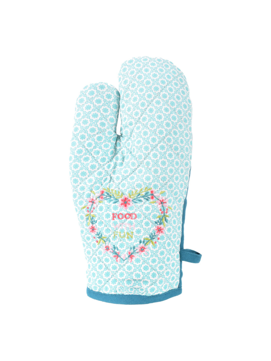 Blanc9 Food With Fun Embroidered Oven Mitt & Potholder