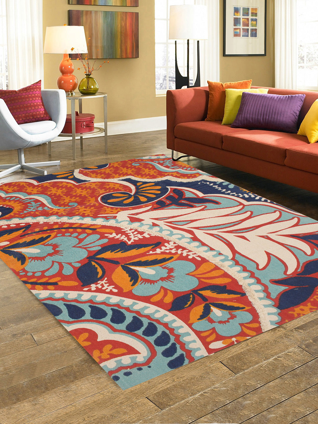 Blanc9 Celina Printed "4x5.5 ft." Cotton Carpet