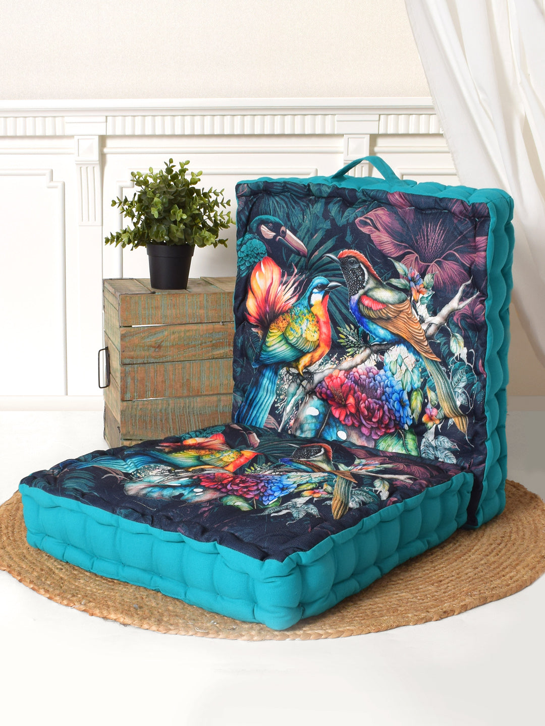 Blanc9 Birdhouse Digitally Printed Floor Cushion