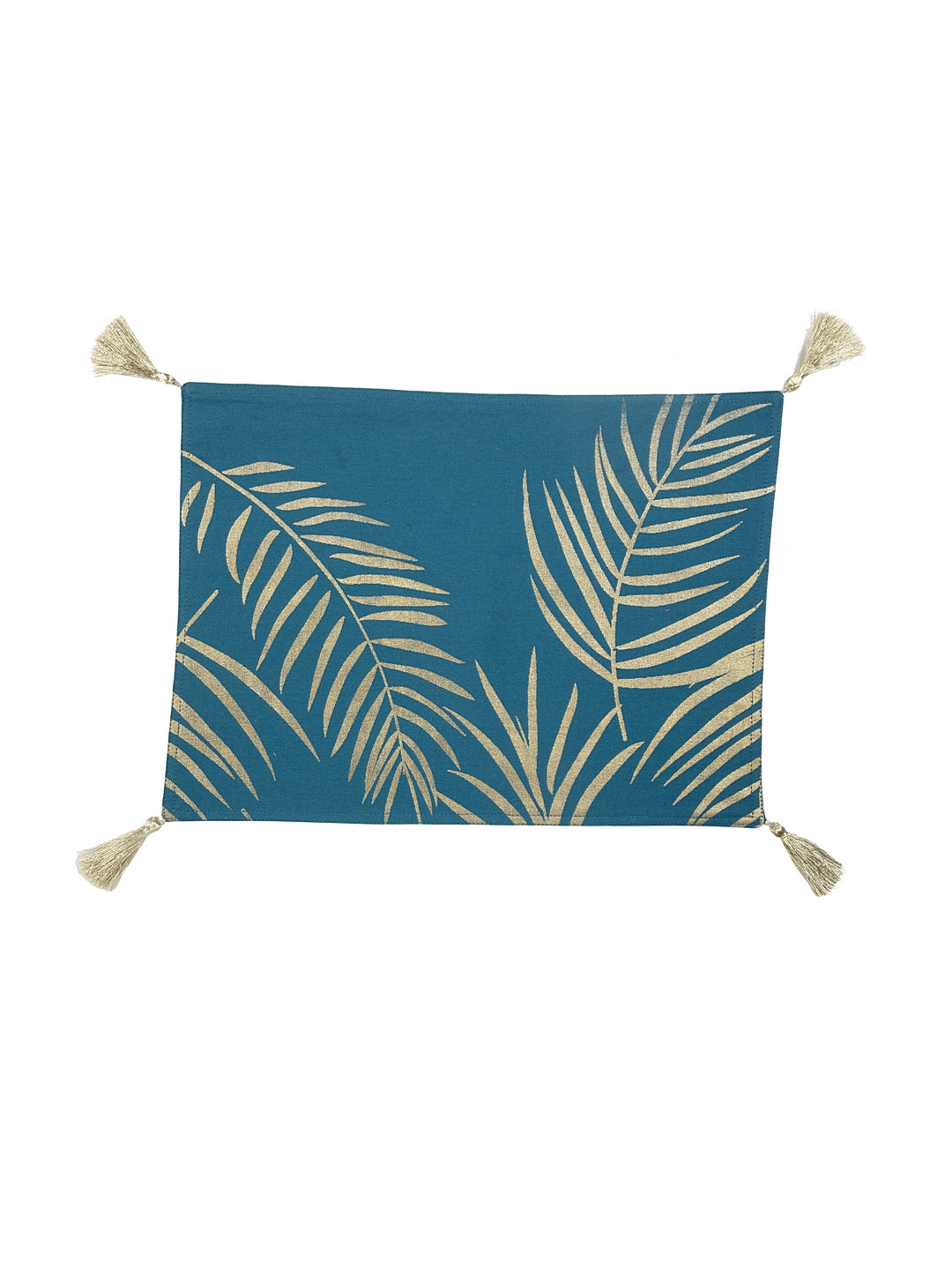 Blanc9 Set of 8 Gold foil Palm Leaf printed Placemats