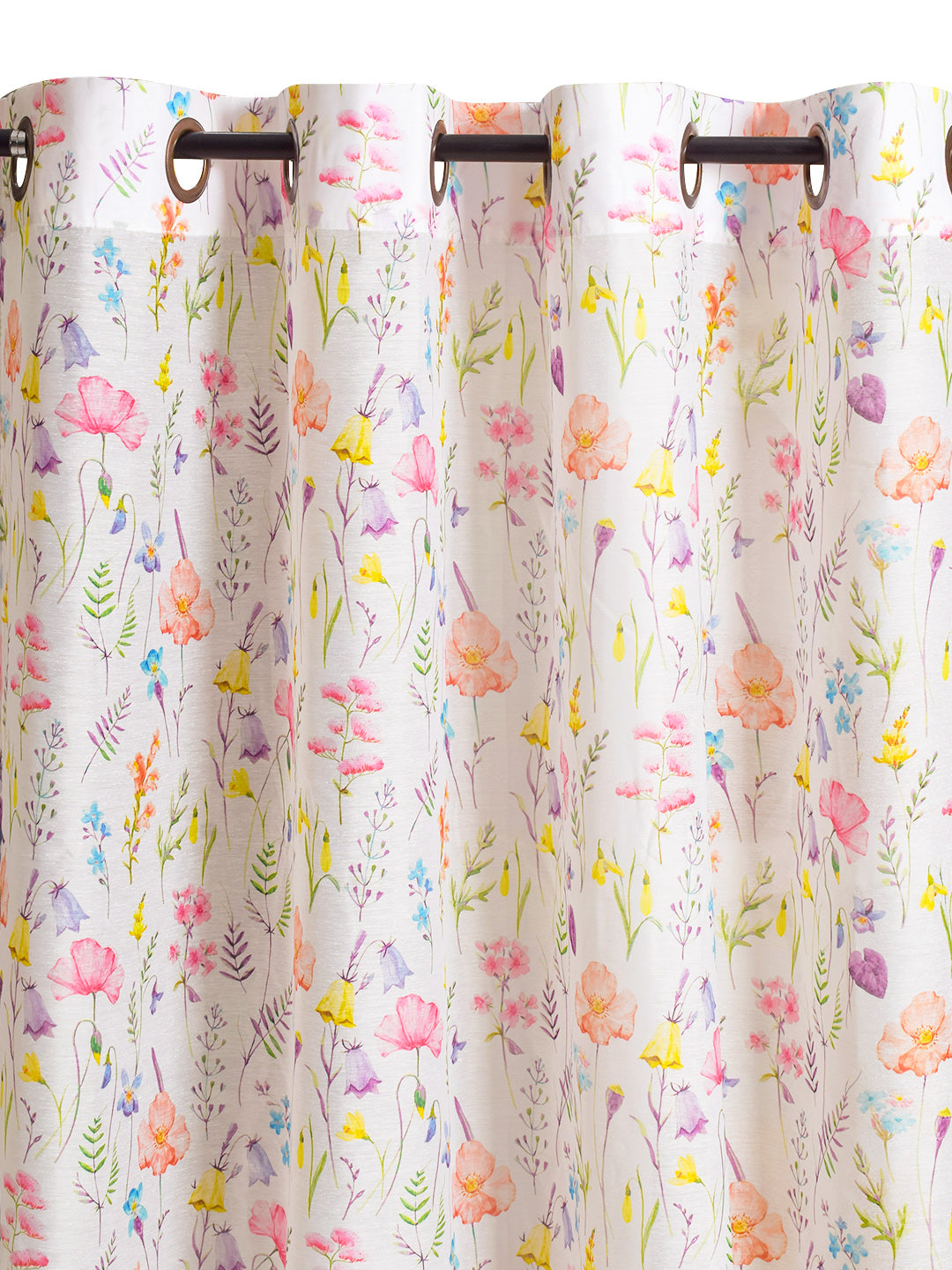 Blanc9 Set Of 2 Floral Garden Digitally Printed 7Ft. Curtain Sheer