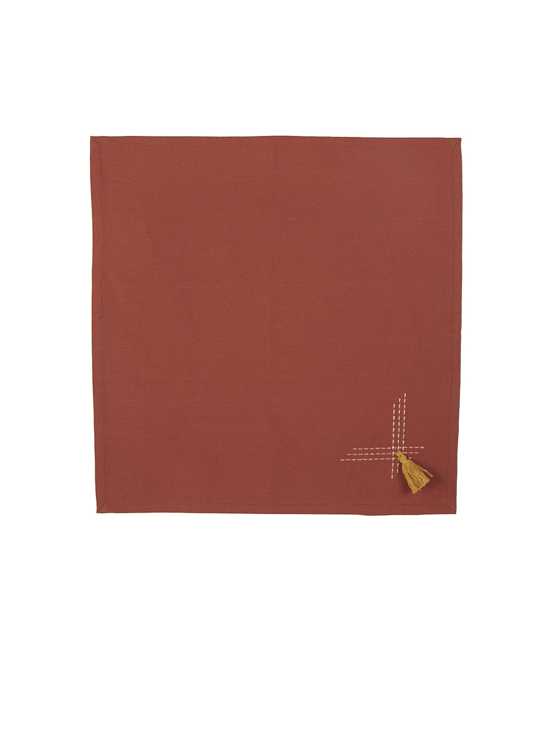 Blanc9 Set of 6 & 8 Frame Tassel Table Napkins