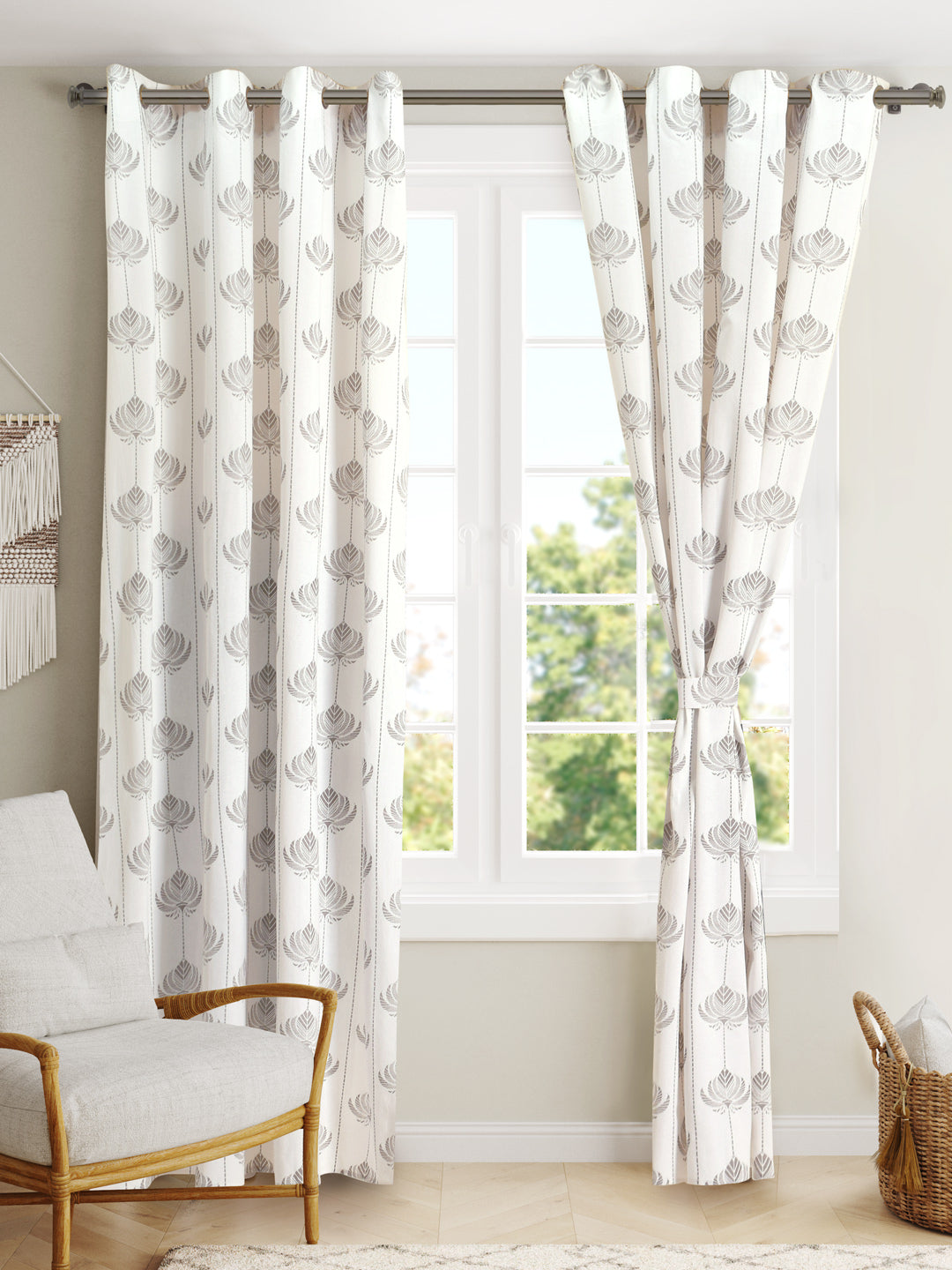 Blanc9 Kiara 7ft. Set of 2 Printed Curtains