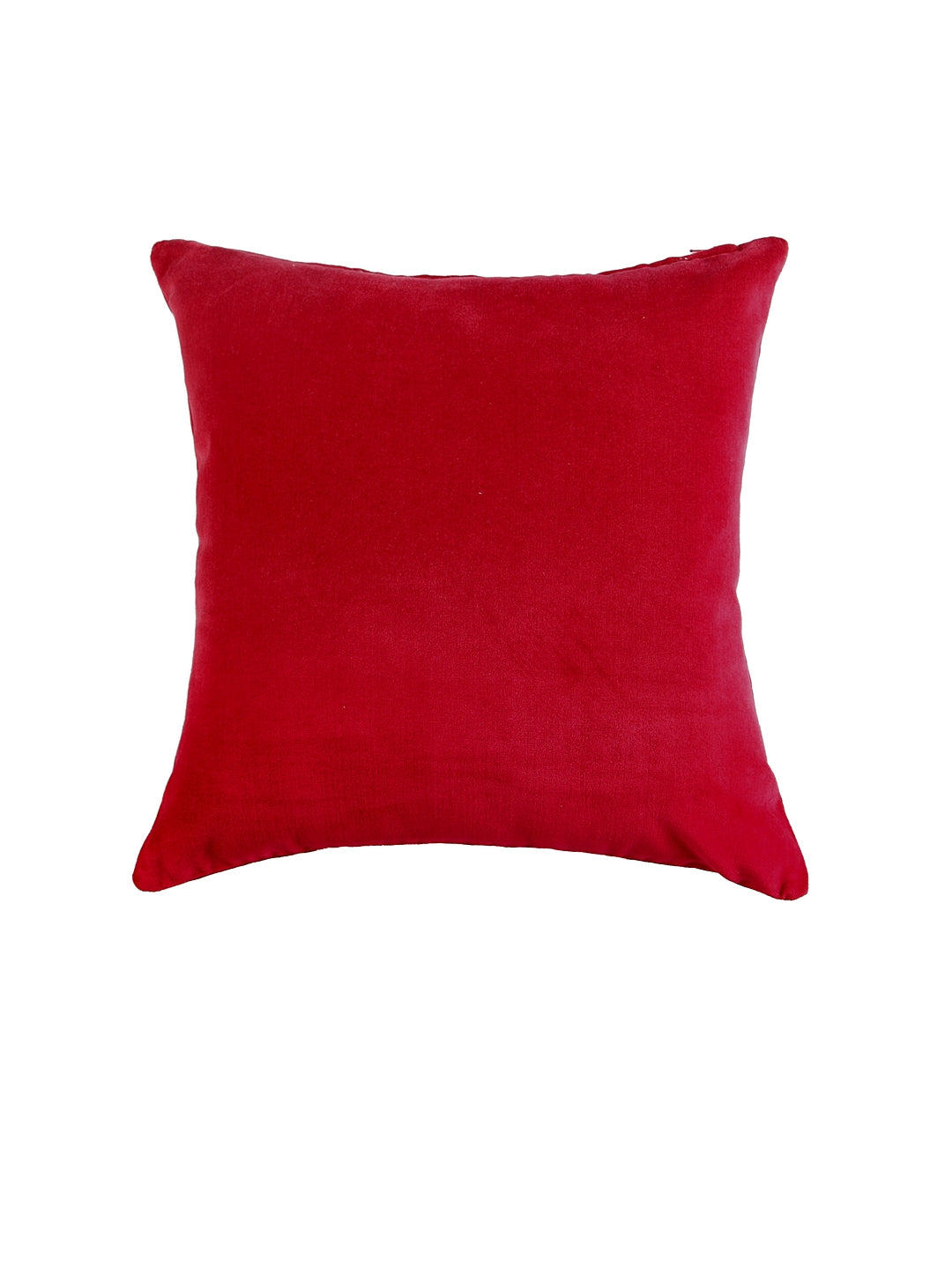 Blanc9 Set of 3 Mughal Garden Embroidered with red Velvet 40x40 CM Cushion Covers