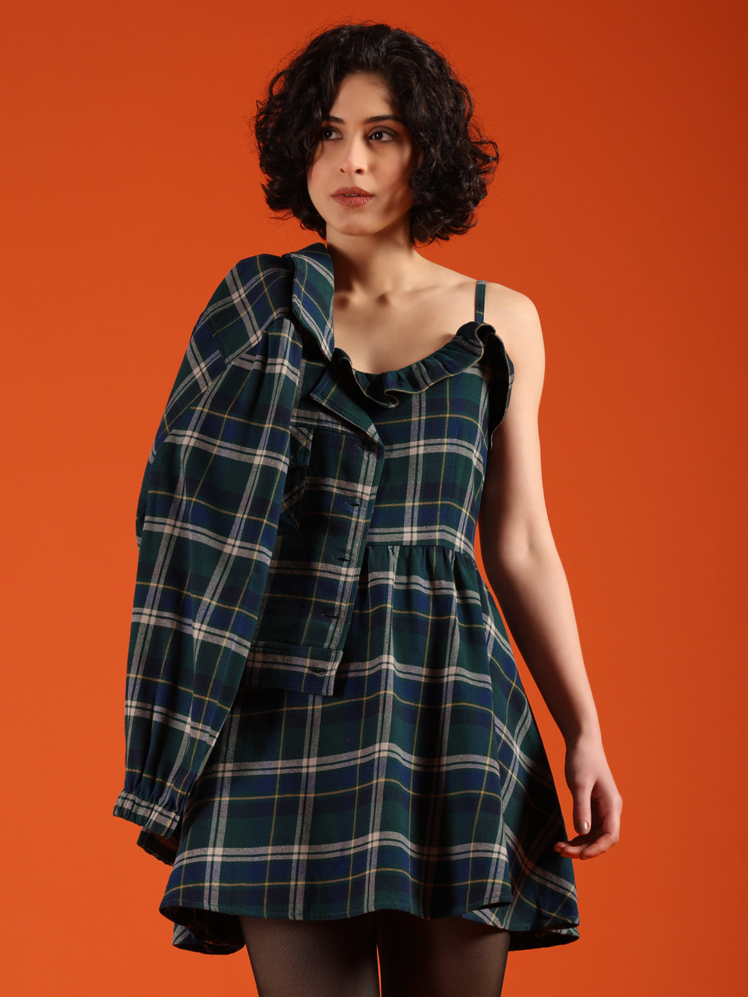 Rock Chick Checkered Jacket with Dress