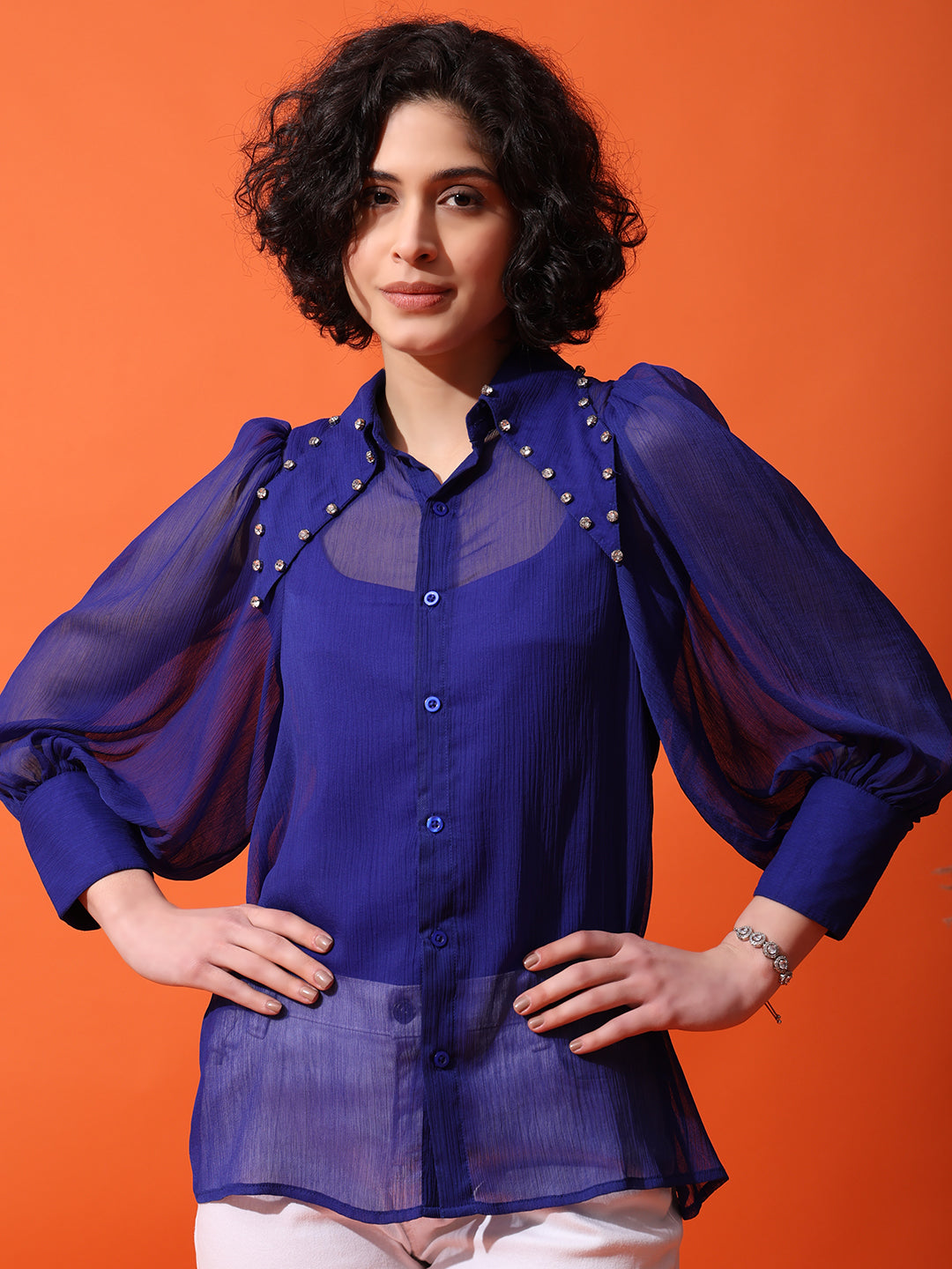 Studded Collar Shirt