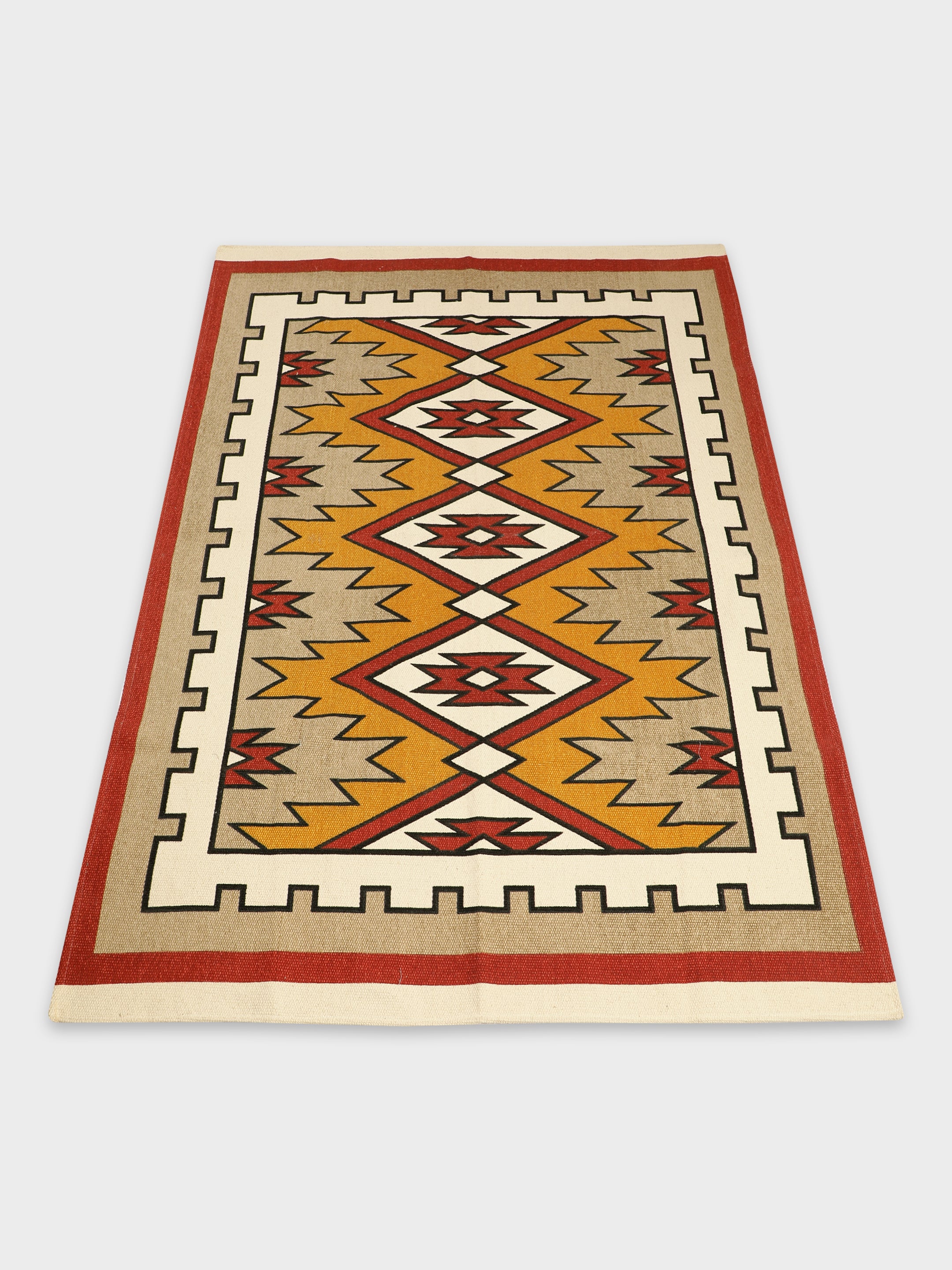 Blanc9 Kilim Printed "4x5.5" ft. Cotton Carpet