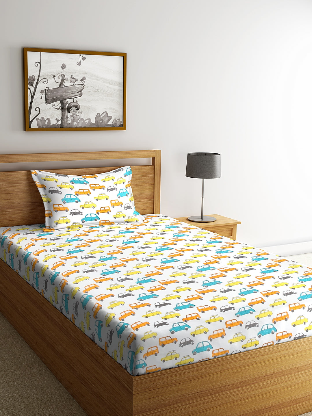 Blanc9 Horn Please Kids Bedsheet with Pillow Case