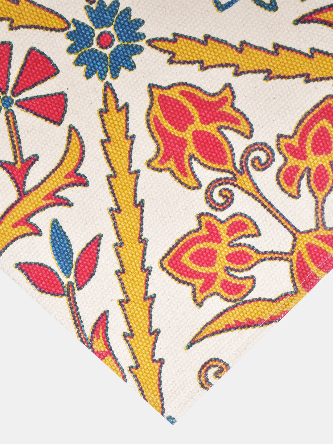 Blanc9 Mewar Yellow 4'x5.5' Printed Cotton Carpet