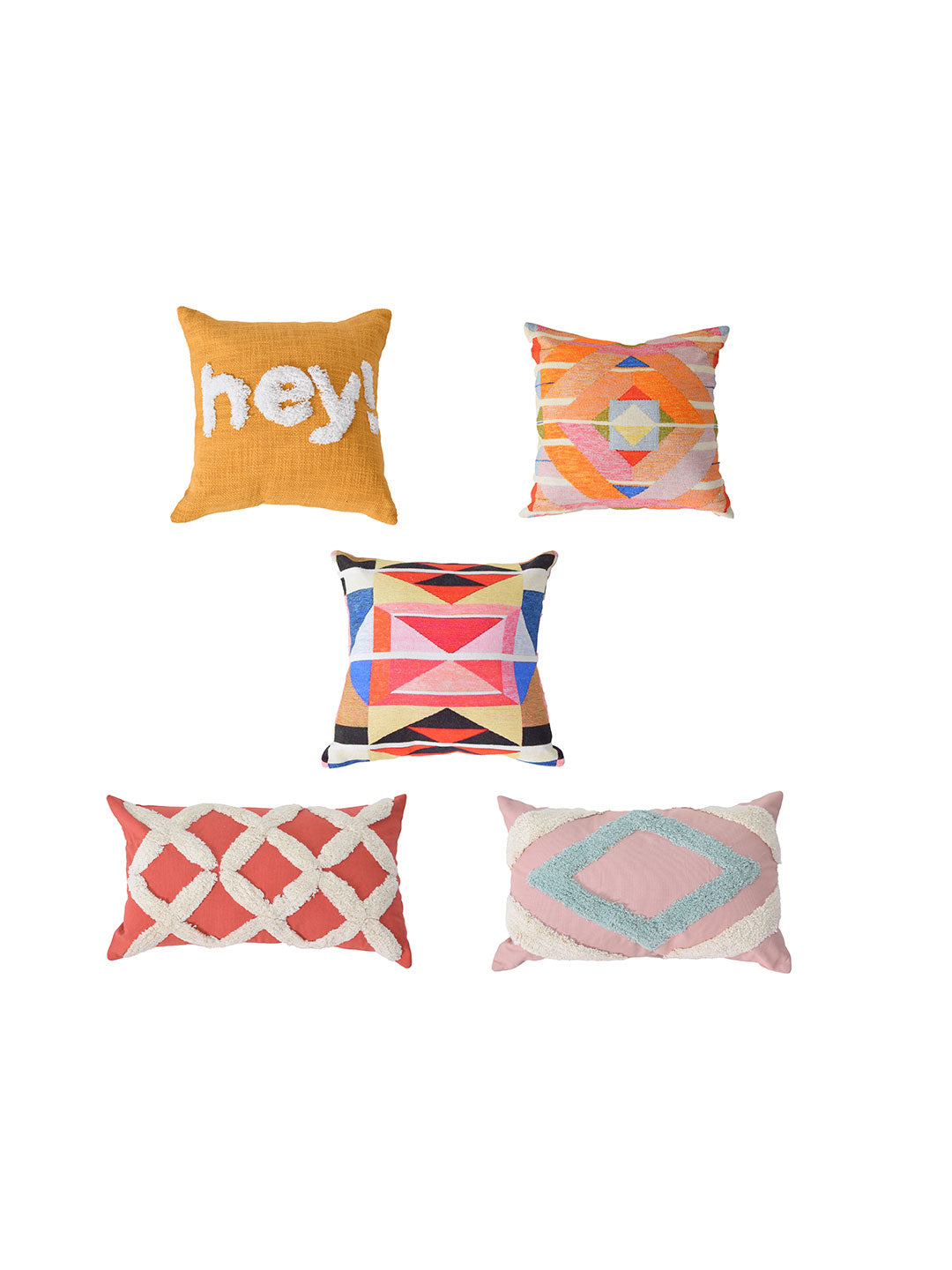 Blanc9 Set of 5 Singapore Square 40X40CM & Rectangle 30X50CM Cotton Cushion Covers