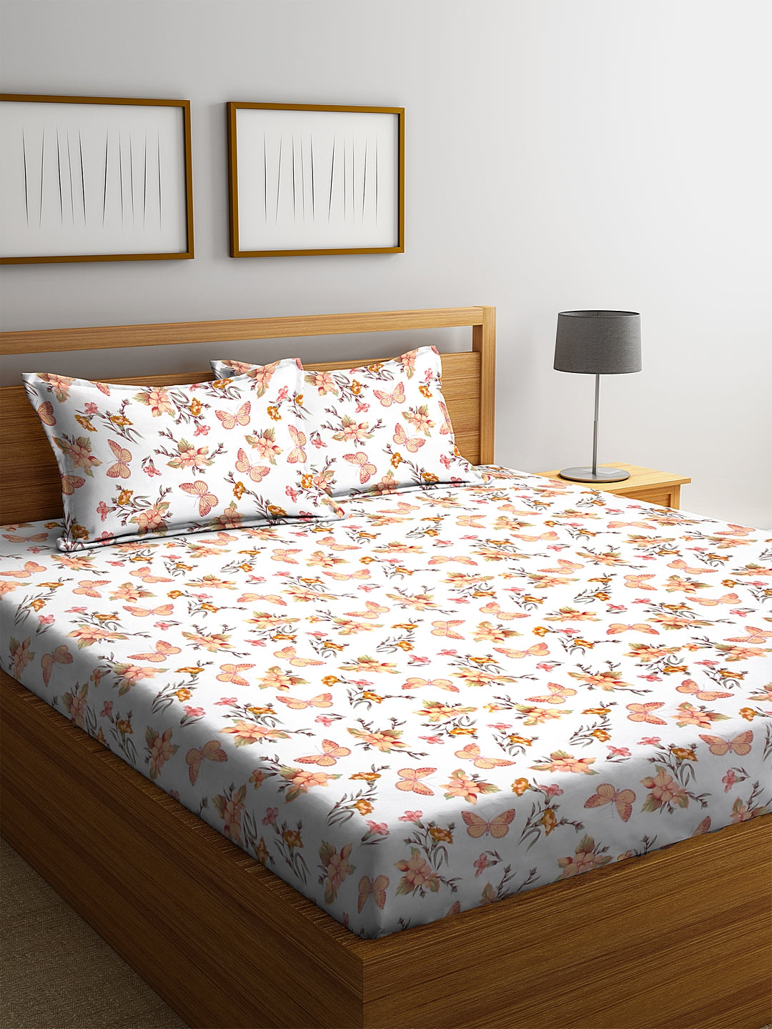 Butterfly Garden Bedsheet with Pillow Cases