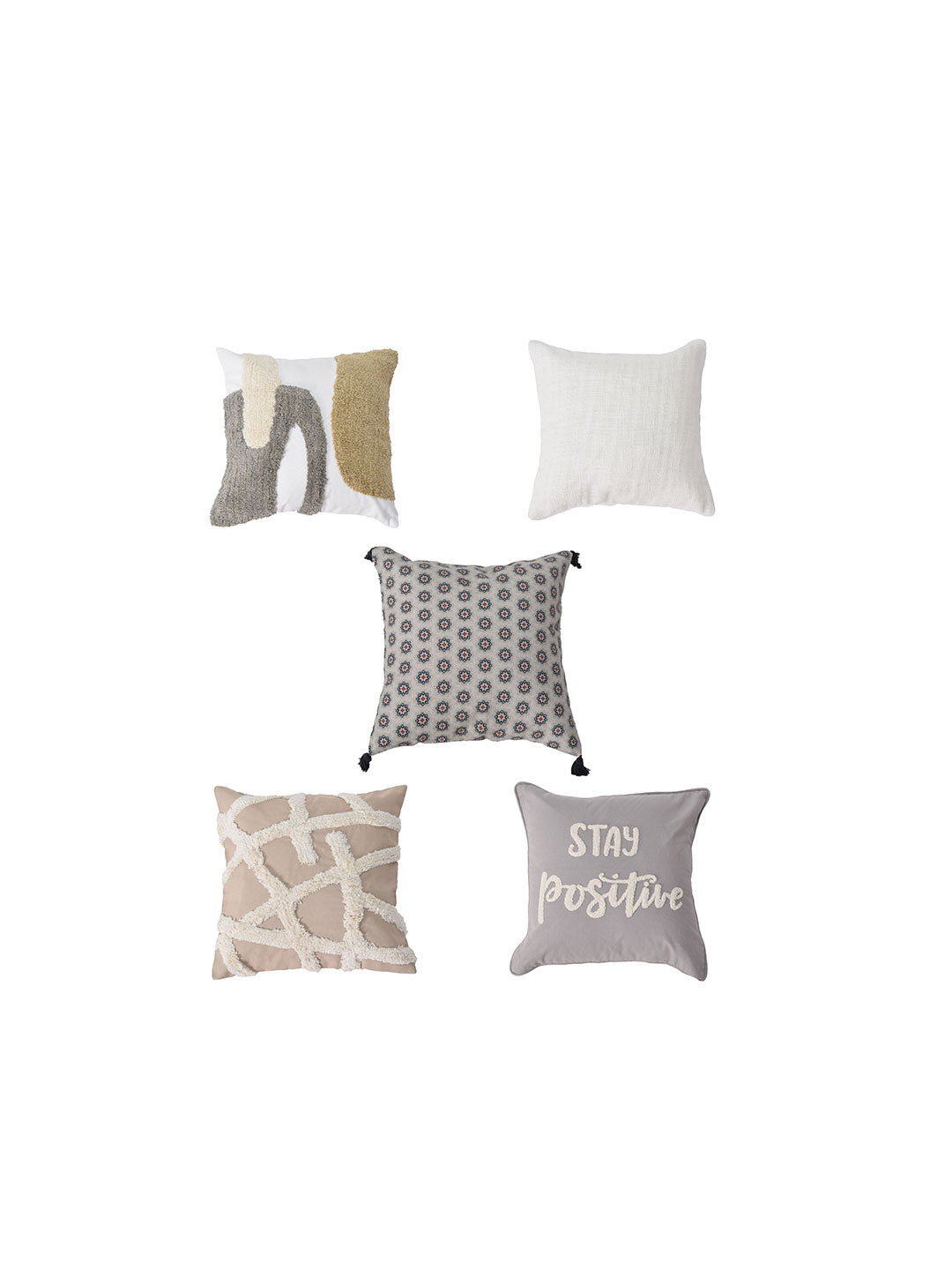 Set of 5 Berlin Square 40X40CM & Rectangle 30X50CM Cotton Cushion Covers