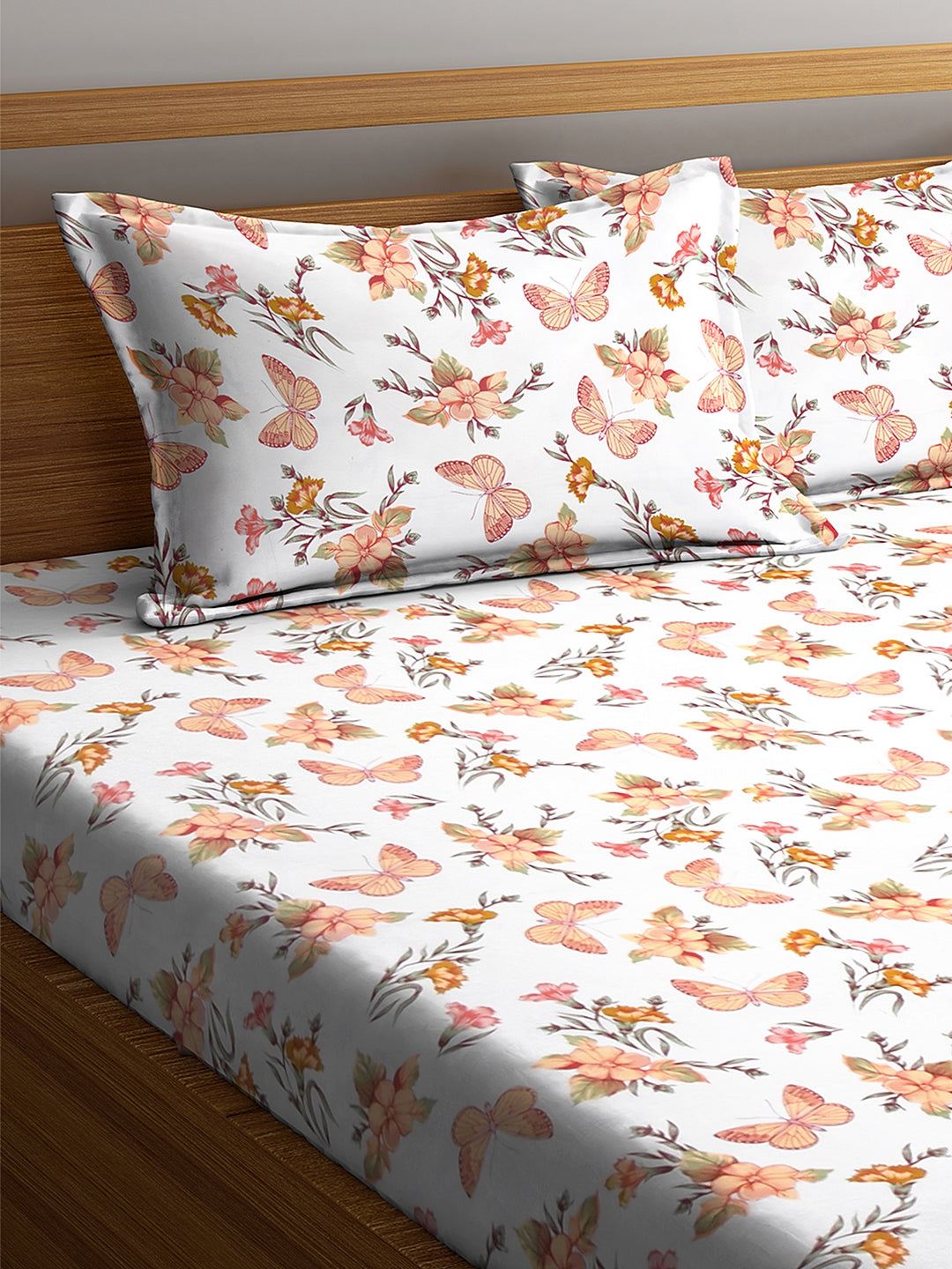 Butterfly Garden Bedsheet with Pillow Cases