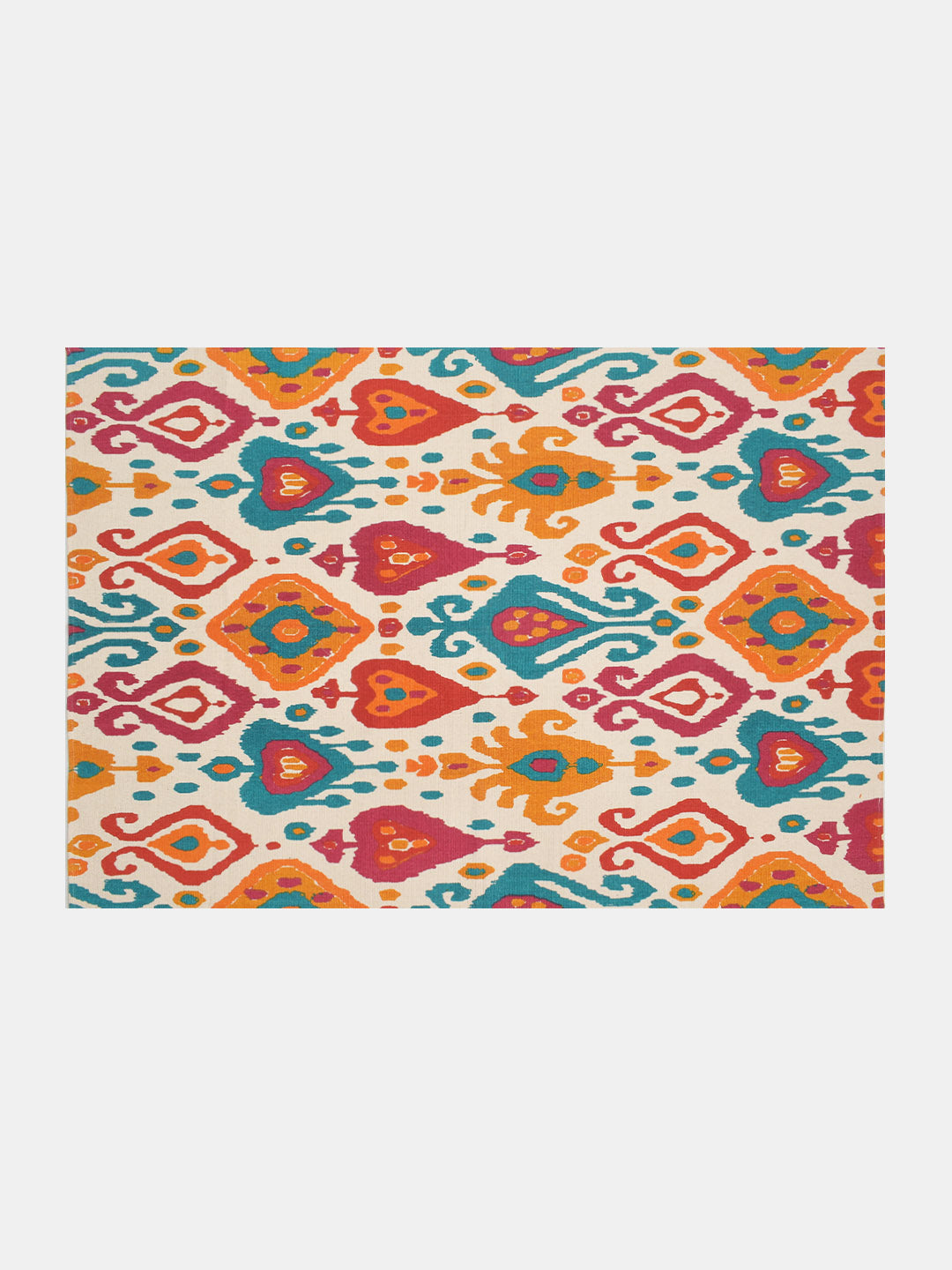 Blanc9 Ecletic Ikat Printed "4x5.5 ft." Cotton Carpet