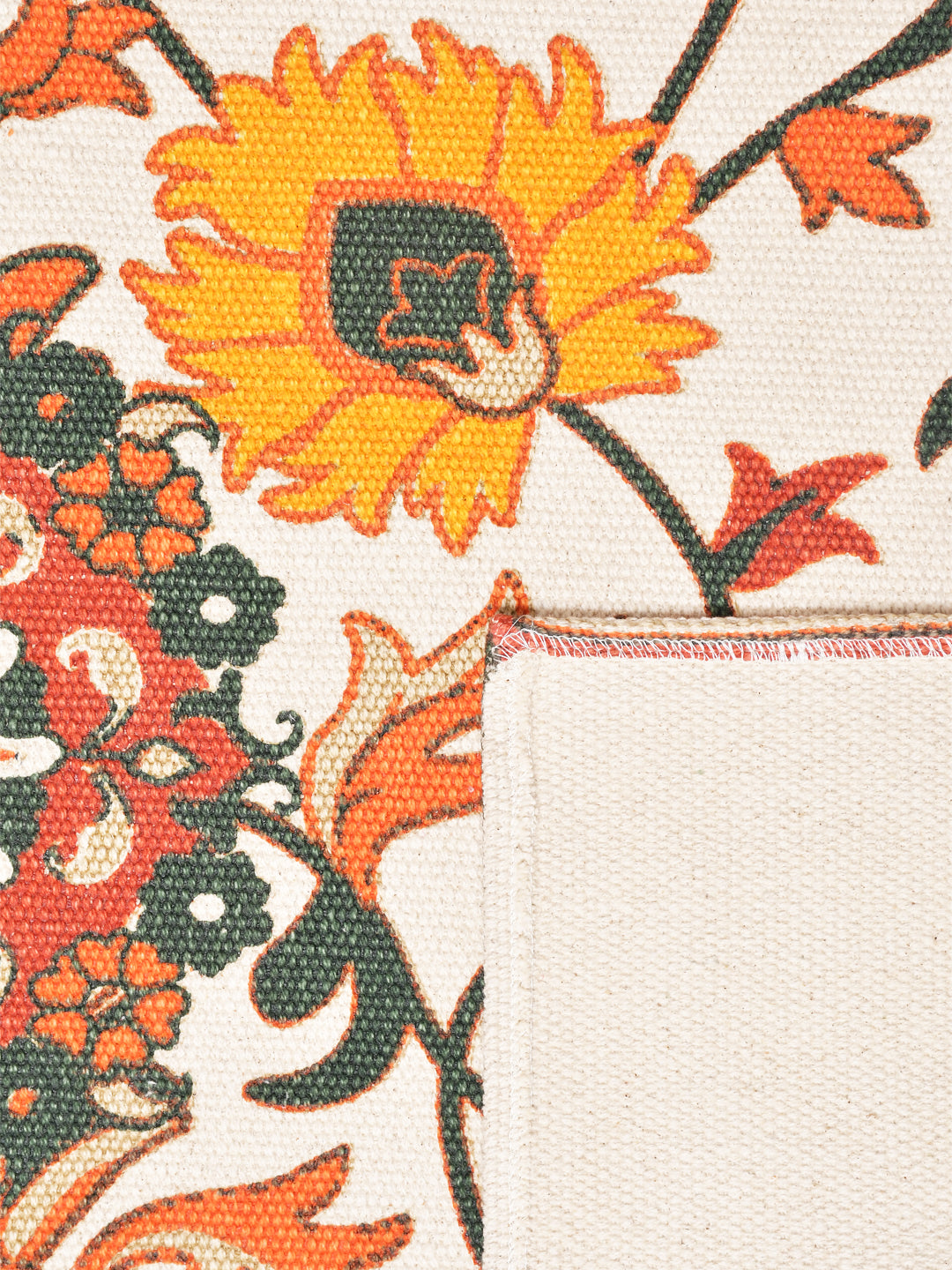 Blanc9 Jaisalmer Multicoloured Printed Cotton 4'x5.5' Carpet