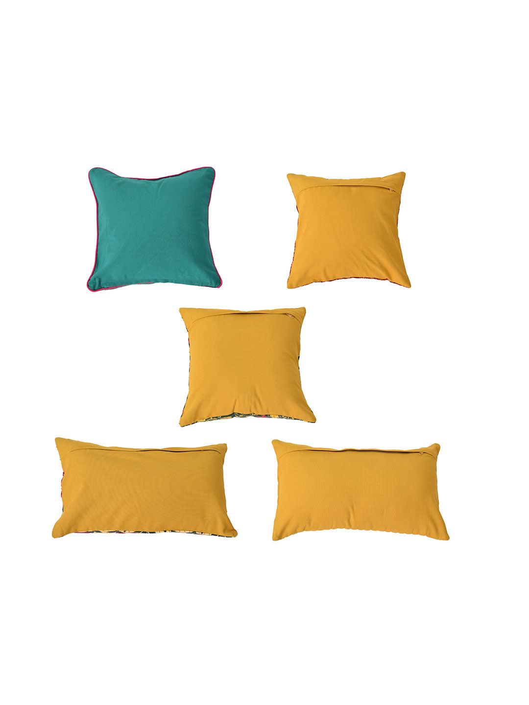 Blanc9 Set of 5 Botanical Garden Square and Rectangle Cotton Cushion Covers