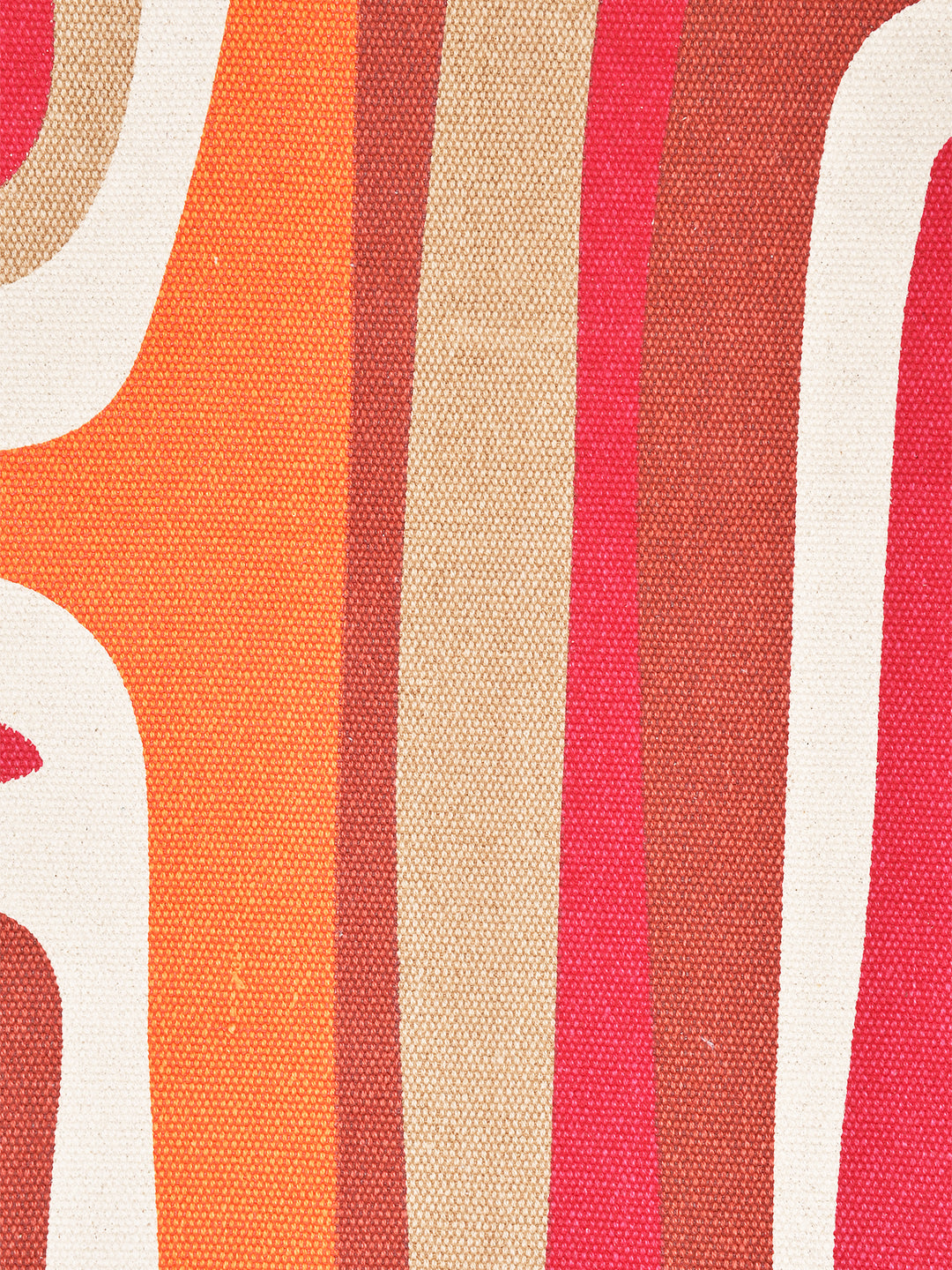 Blanc9 Hurly-Burly Rusty Red 4'x5.5' Printed Cotton Carpet