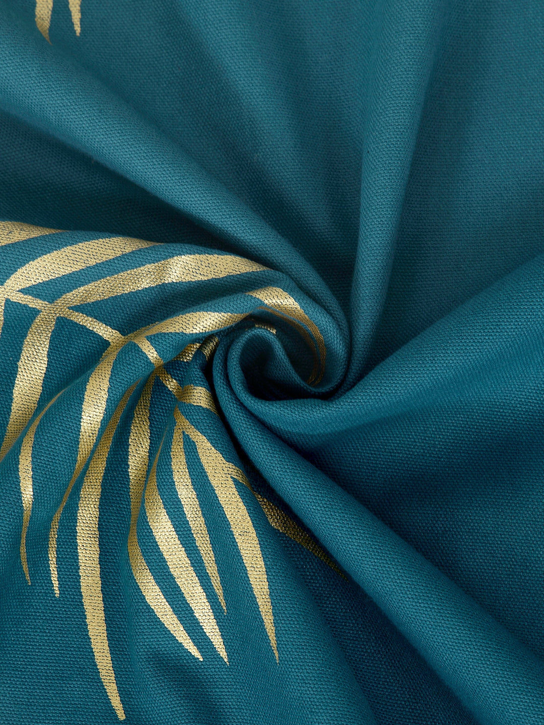 Gold Foil Palm Leaf Printed Table Cloth