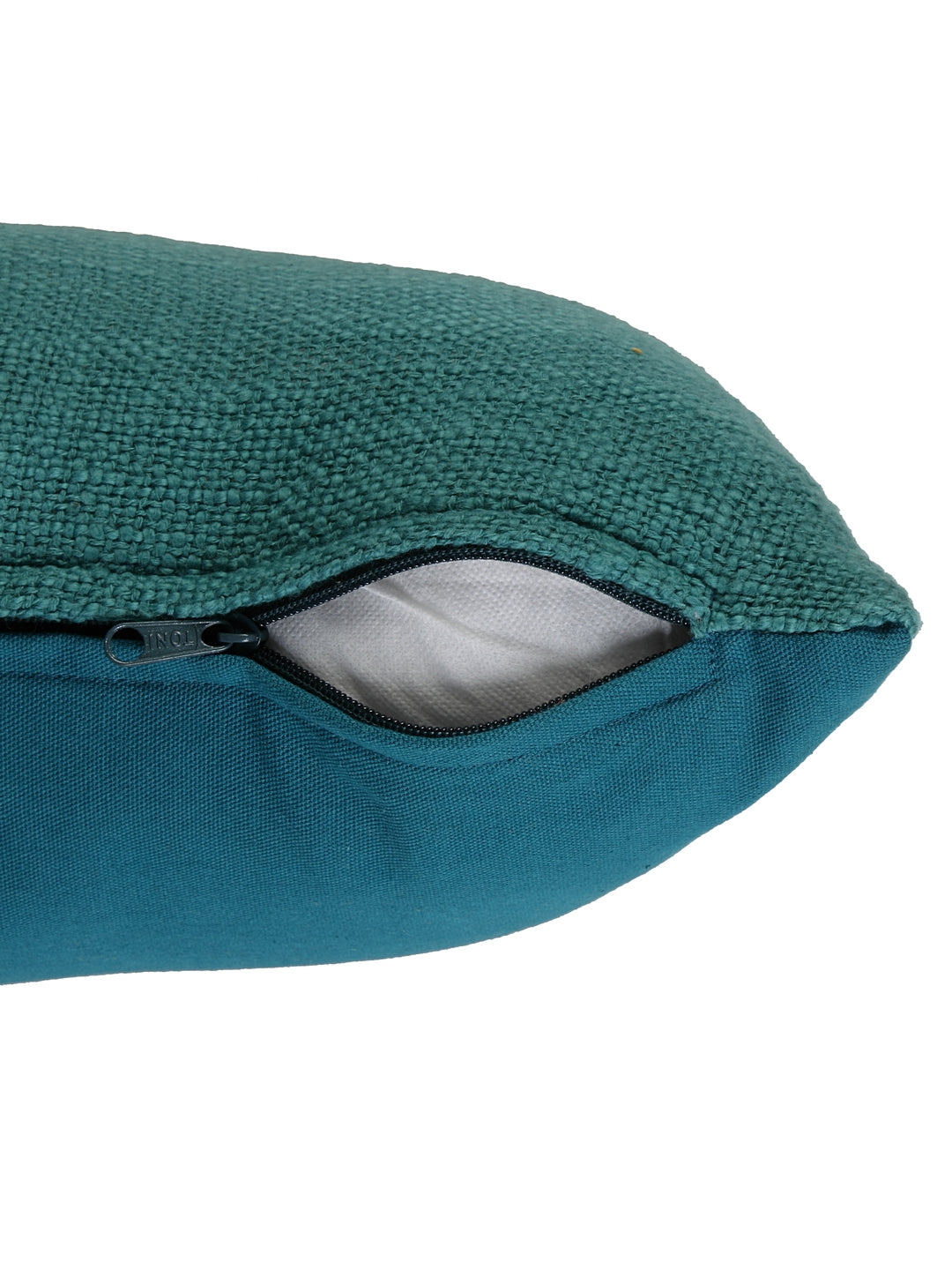 Ochre Peacock Blue Cushion Cover with Filler 30x50cm