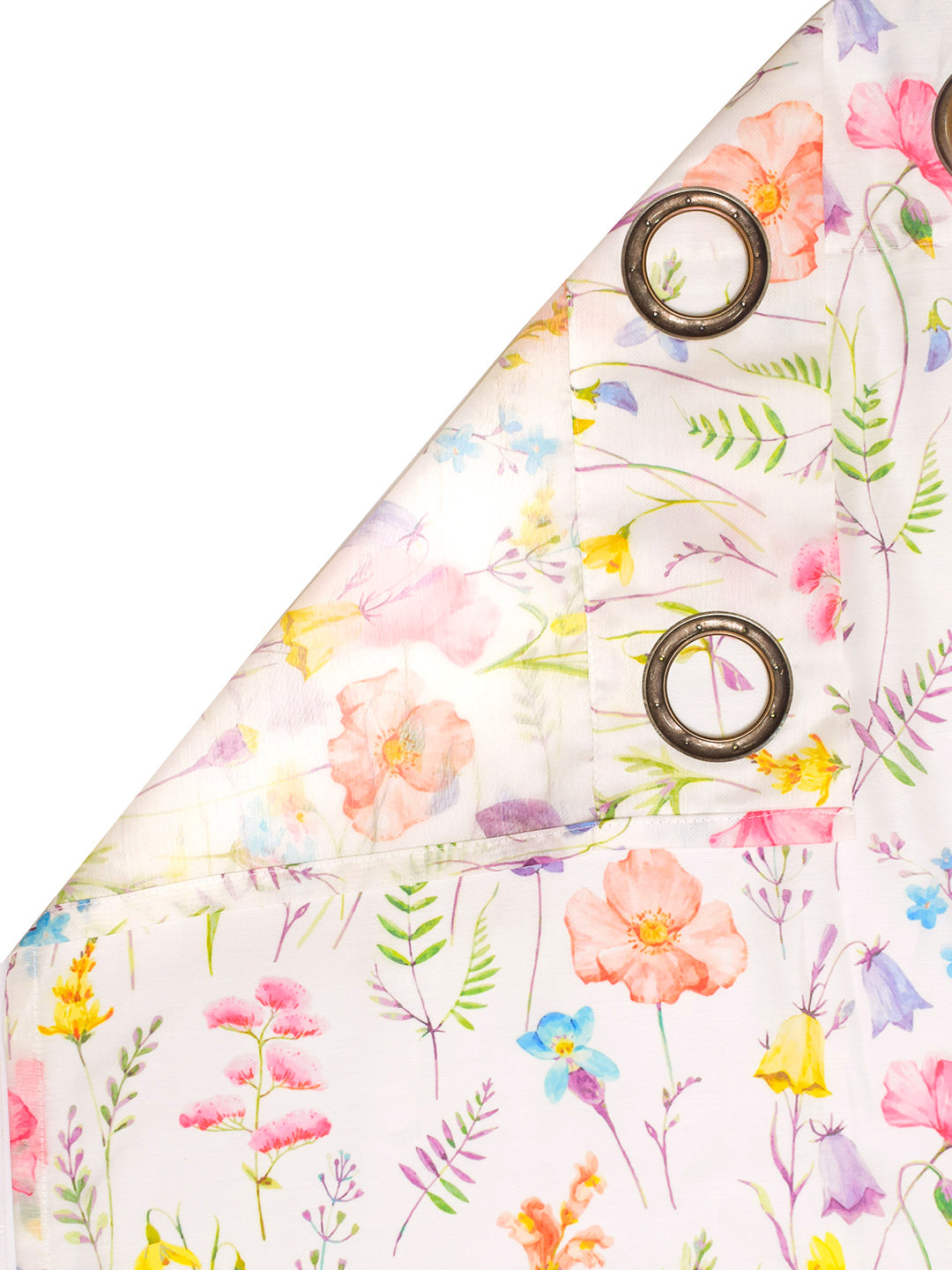 Blanc9 Set Of 2 Floral Garden Digitally Printed 7Ft. Curtain Sheer
