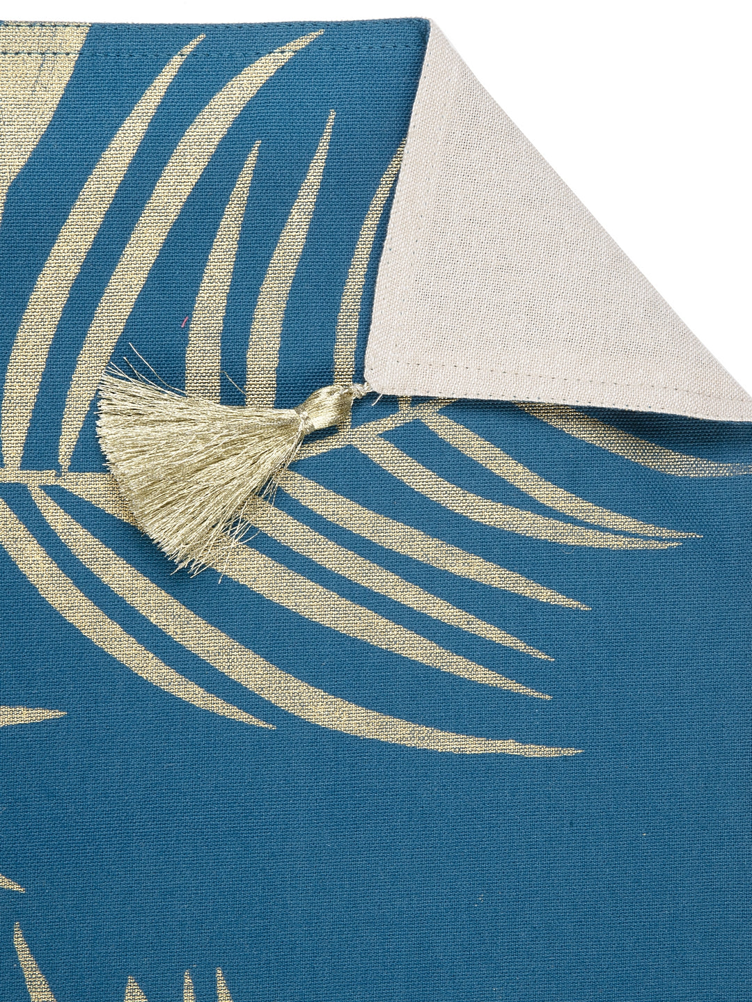 Blanc9 Set of 8 Gold foil Palm Leaf printed Placemats