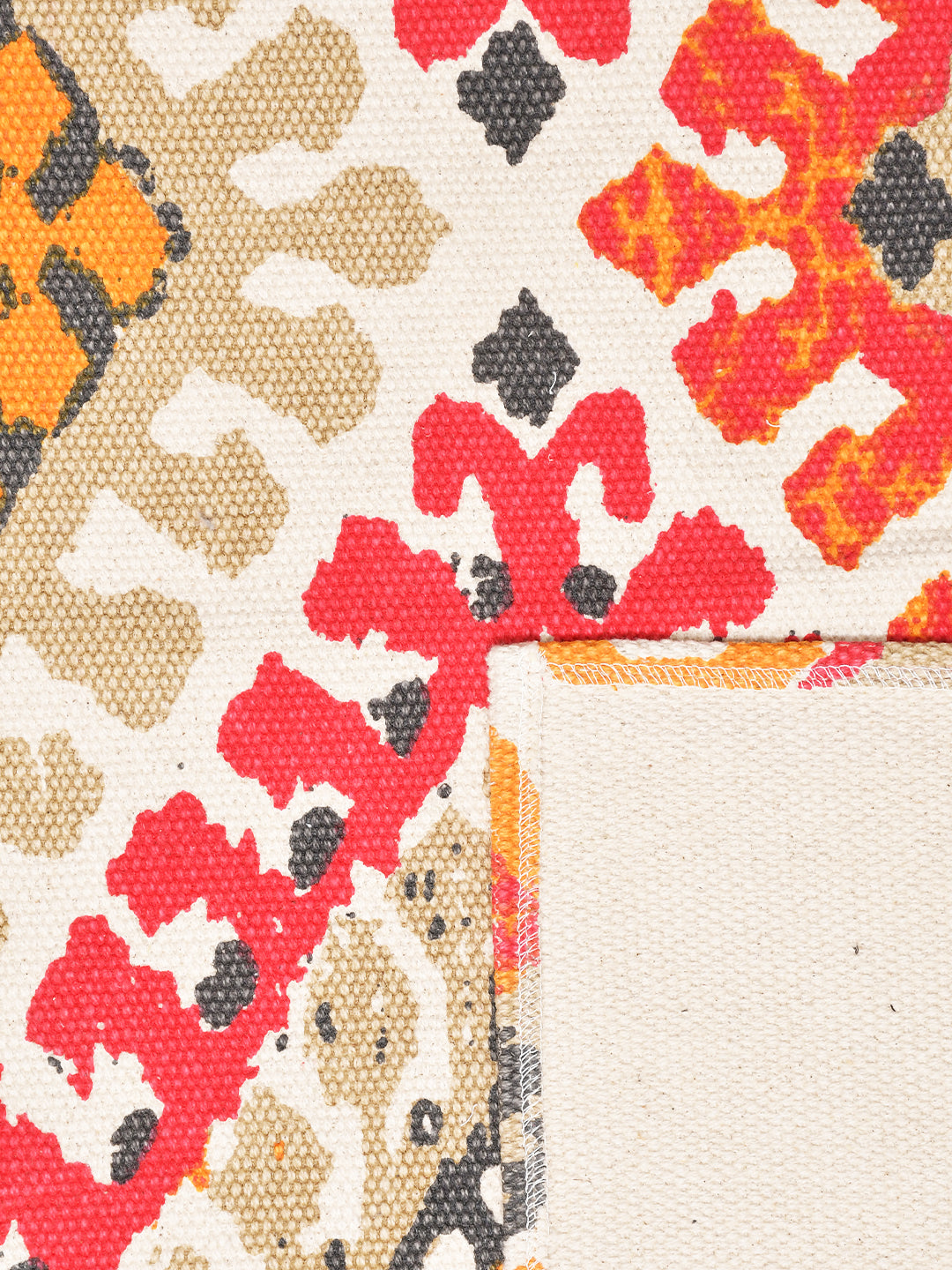 Blanc9 Rajwada Multicoloured Printed Cotton 4'x5.5' Carpet