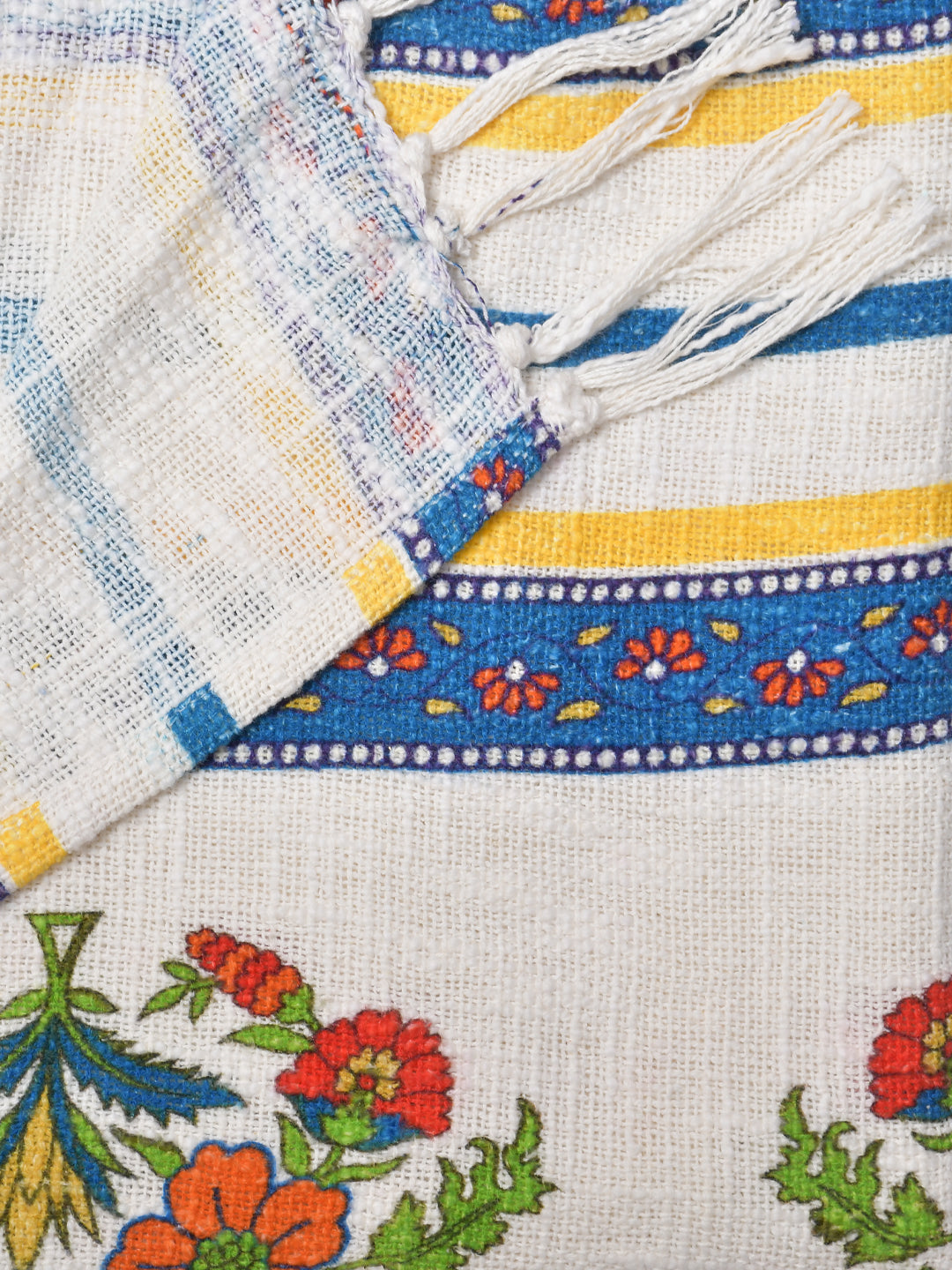 Blanc9 Ajmer Cotton Printed Throw with Cushion Cover