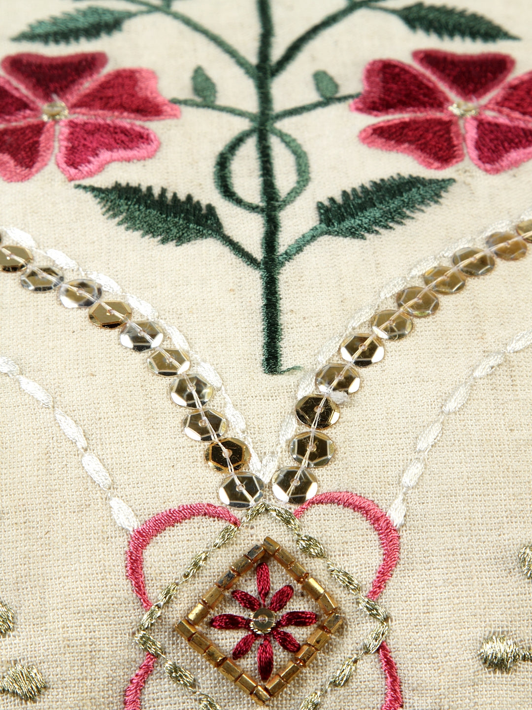 Phulwari Embroidered Cushion Cover