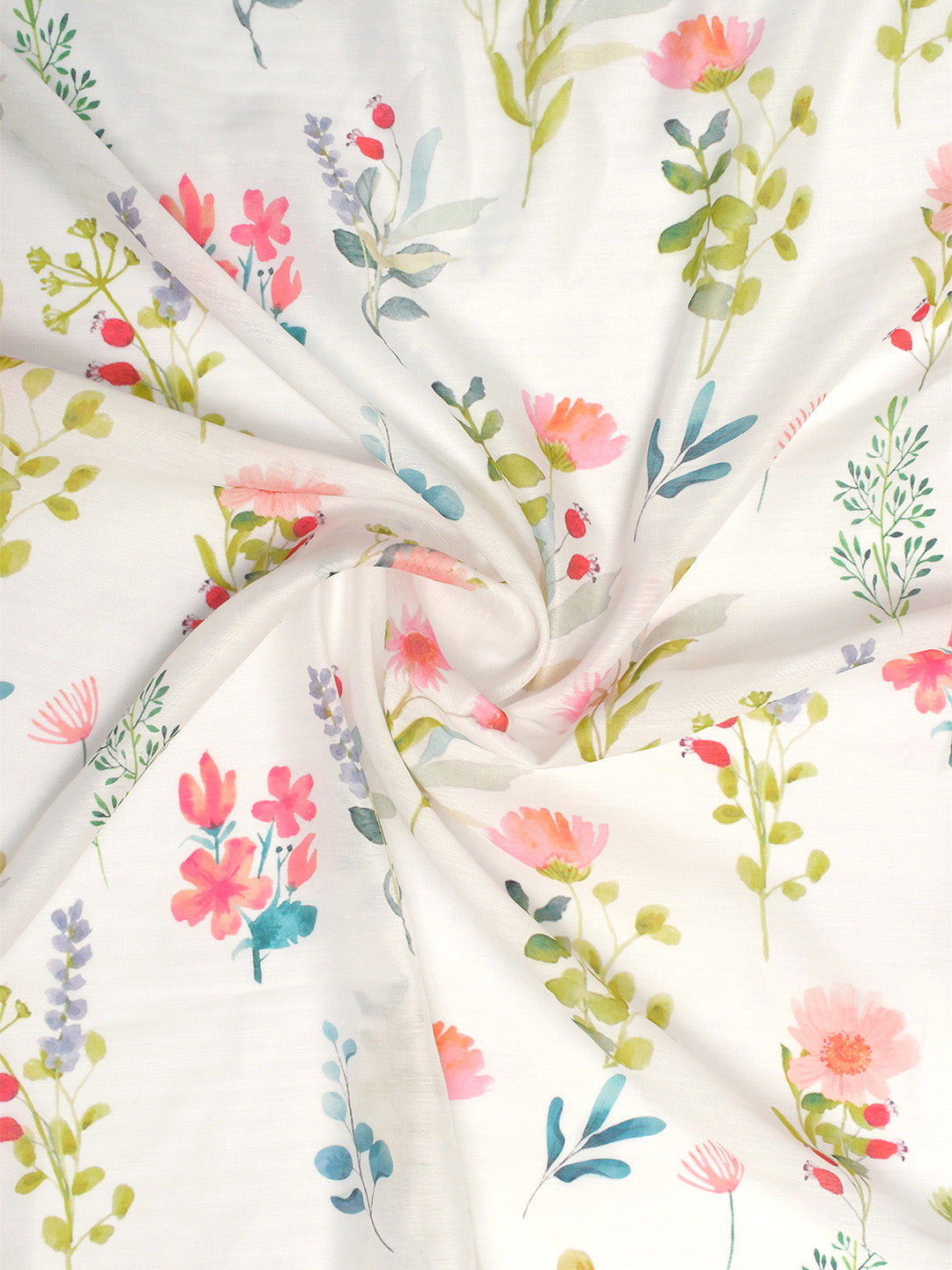 Set Of 2 Flora Digitally Printed 7Ft. Curtain Sheer