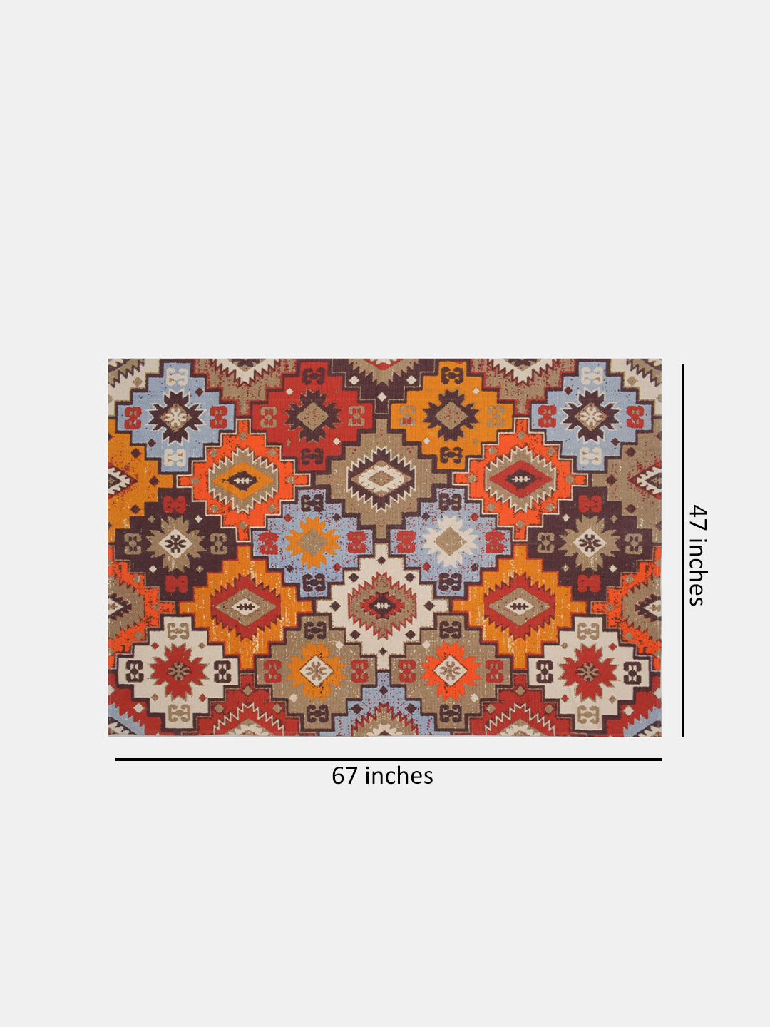 Blanc9 Morocco Printed "4x5.4 ft." Cotton Carpet