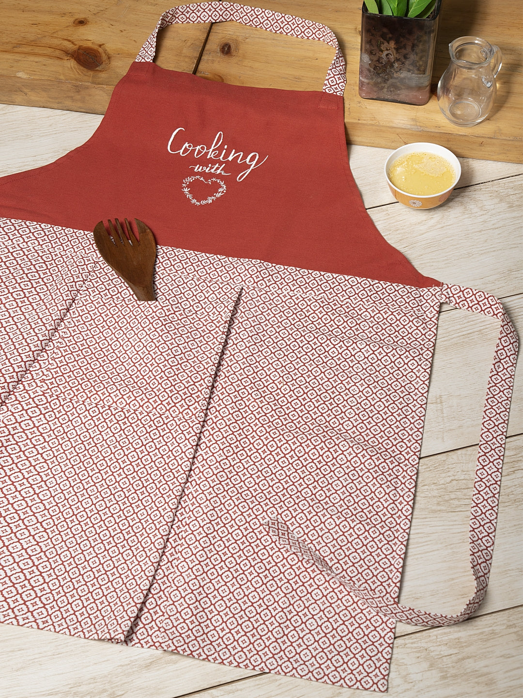 Blanc9 Cooking With Love Embroidered Apron