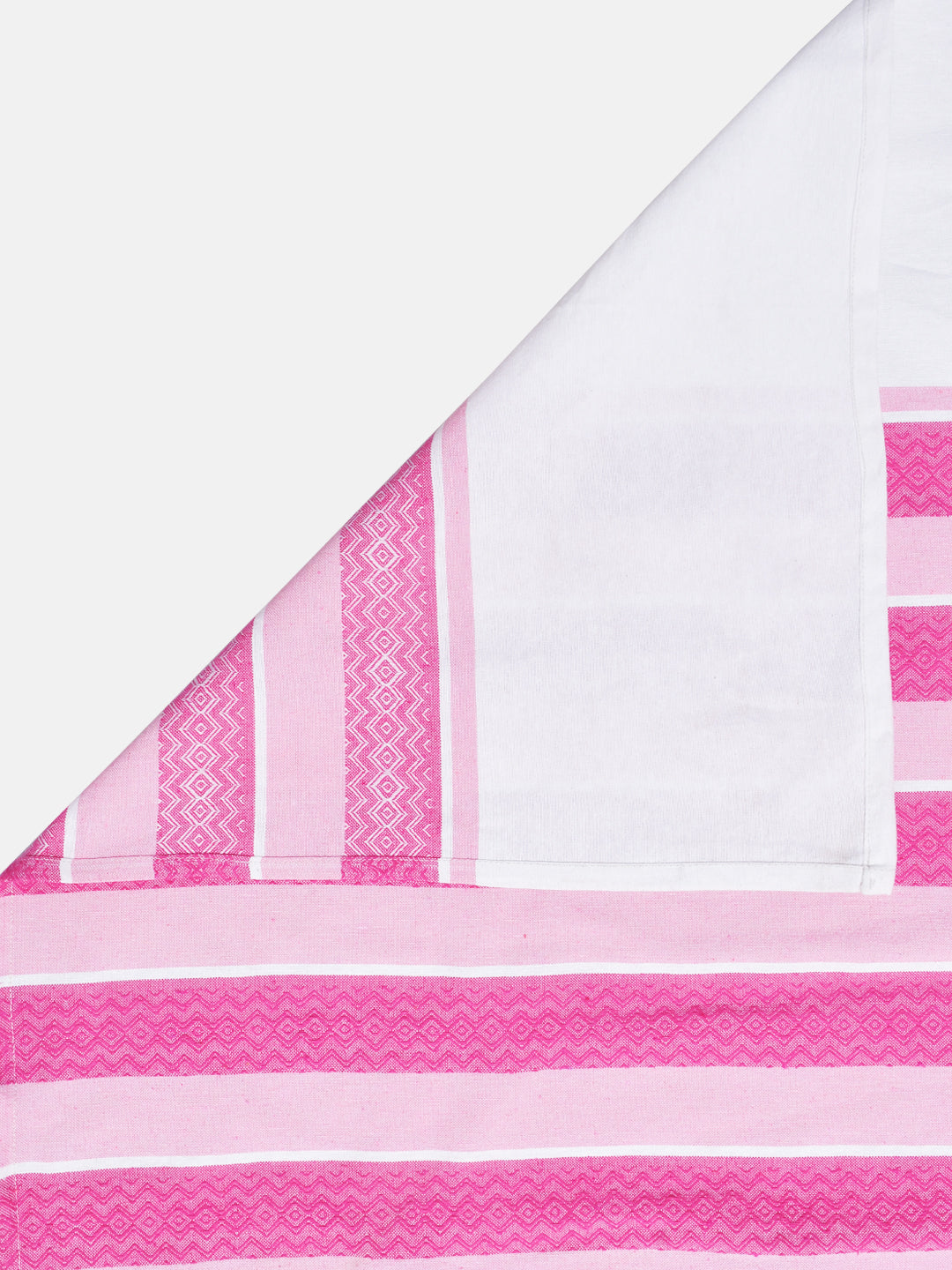 Blanc9 Fuchsin lane Jacquard Pink Cotton Double Bedsheet with Pillows