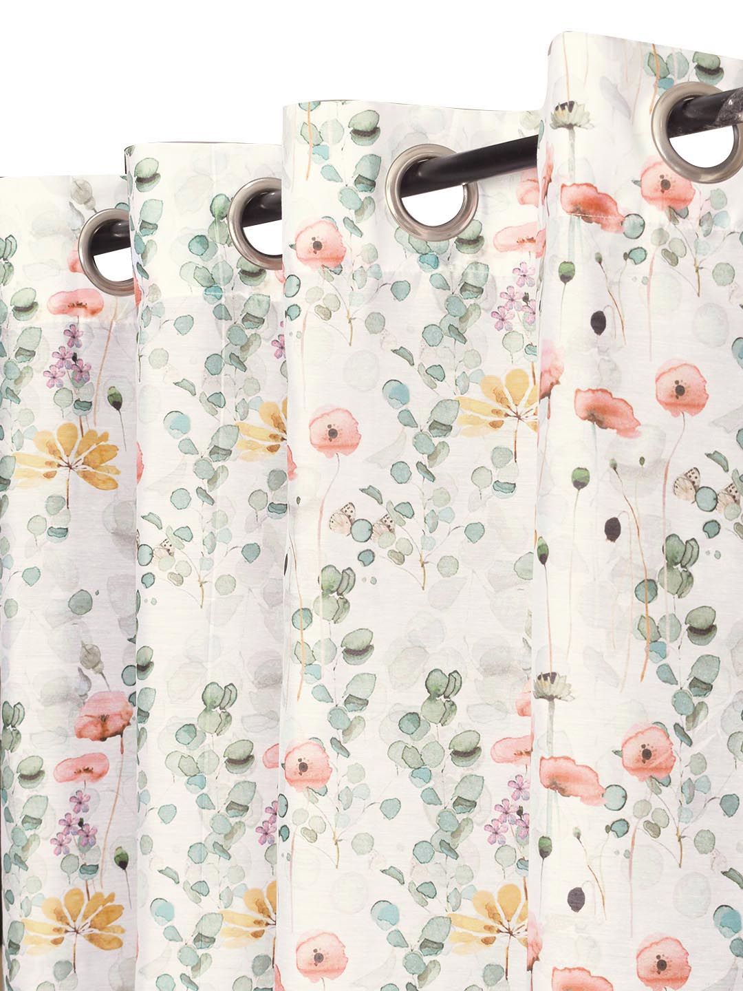 Blanc9 Misty 7ft.Set of 2 Printed Sheer Curtains