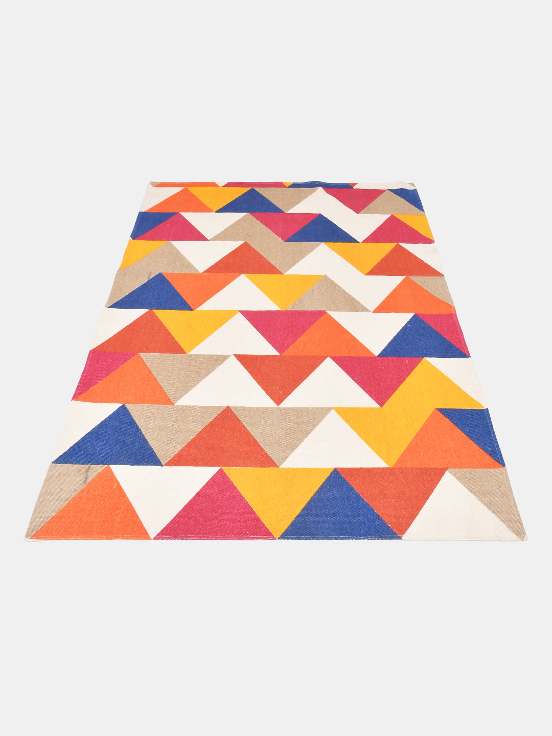Blanc9 Egyptian Multicoloured Printed 4'x5.5' Cotton Carpet
