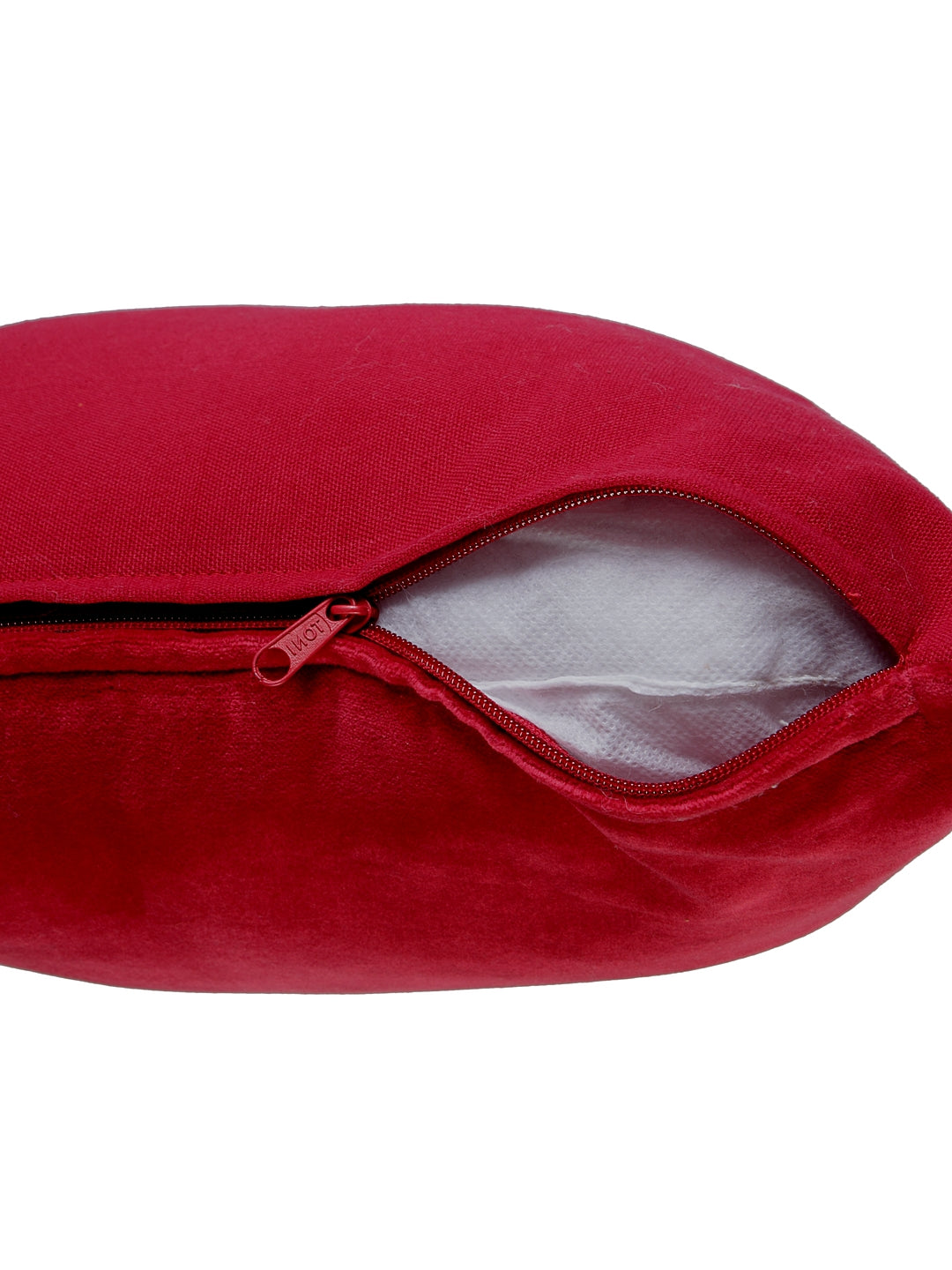 Blanc9 Set of 3 Mughal Garden Embroidered with red Velvet 40x40 CM Cushion Covers