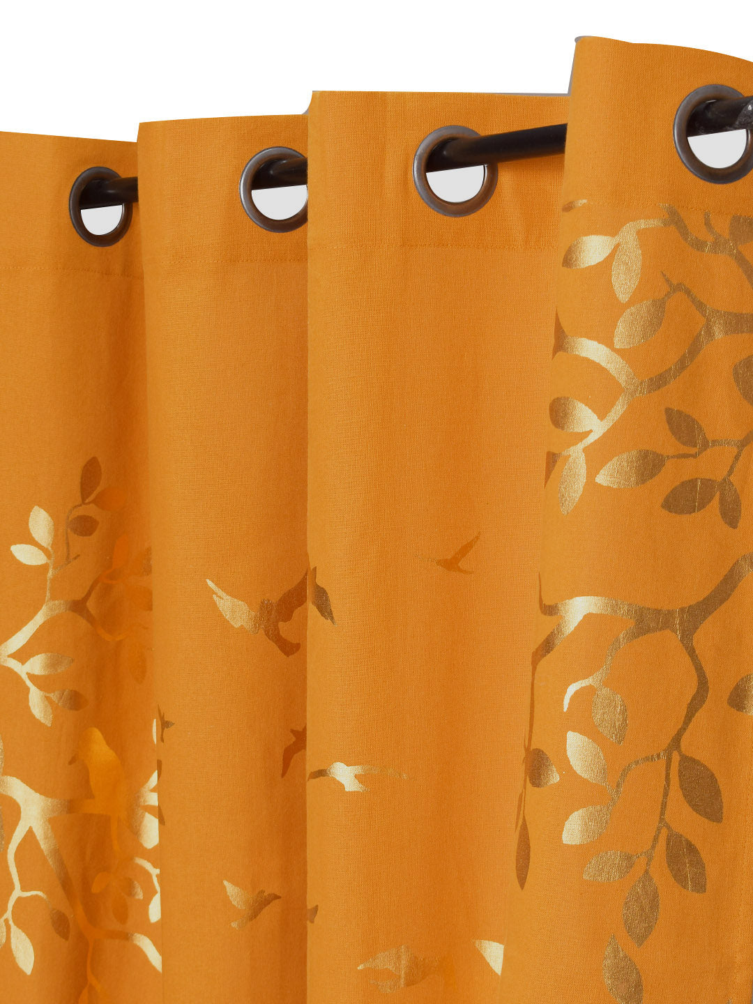 Blanc9 Songbird Yellow 7ft. Set of 2 Foil Printed Curtains