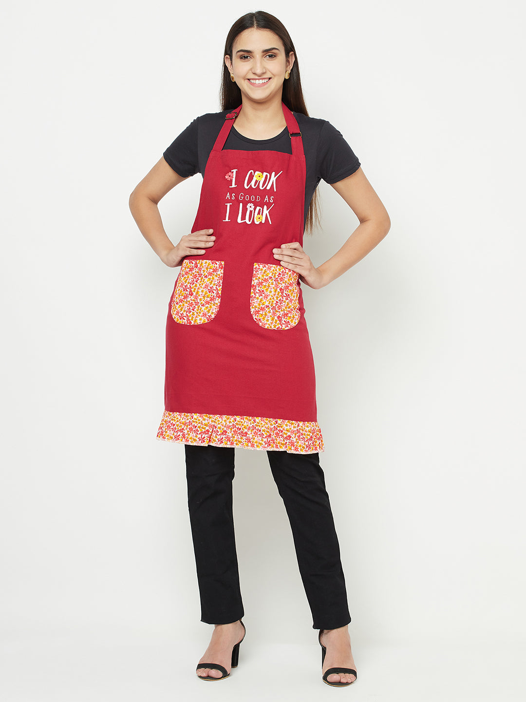 Blanc9 Crimson Bloom Apron