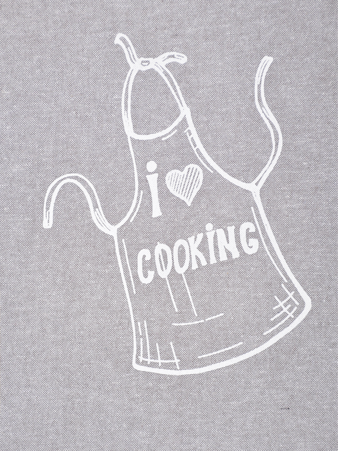 Blanc9 Cookbook Grey Cotton Printed Apron