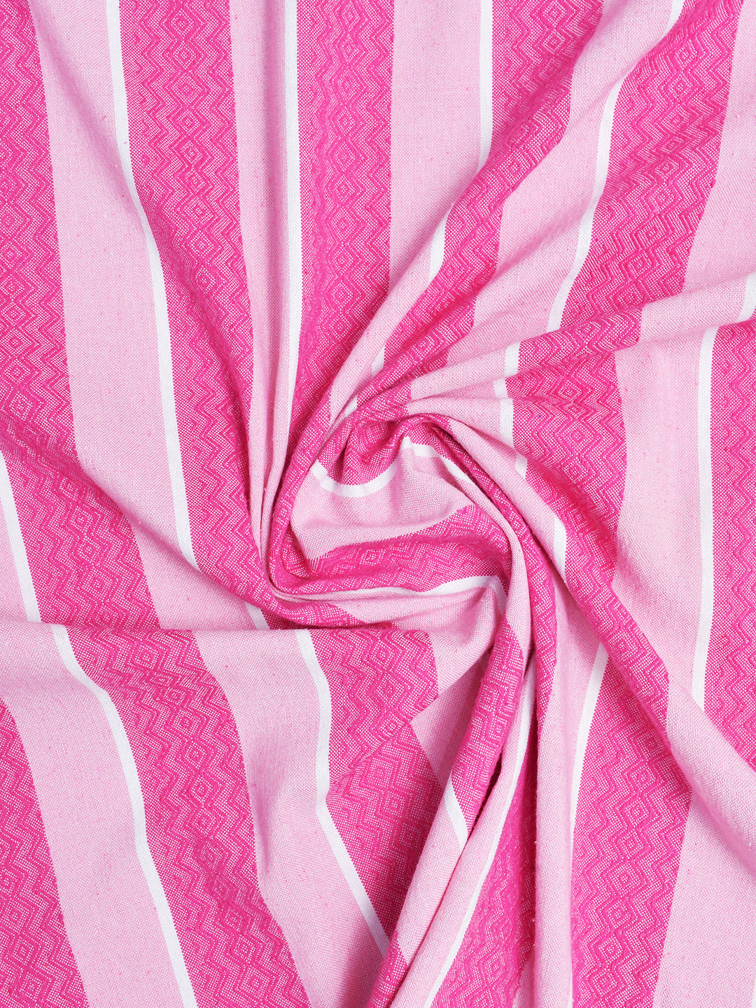 Blanc9 Fuchsin lane Jacquard Pink Cotton Double Bedsheet with Pillows